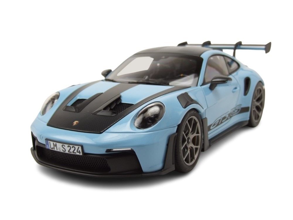 Norev Modellauto Porsche 911 GT3 RS Weissach Pack 2022 hellblau, Maßstab 1:18