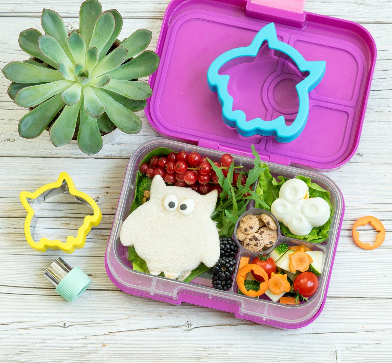 LEKKABOX Ausstechform 3er Set Eulen - Edelstahl Ausstecher für Brot Gemüse Obst Plätzchen, Edelstahl mit Anti-Rutsch Griff – Bild 4 von 5