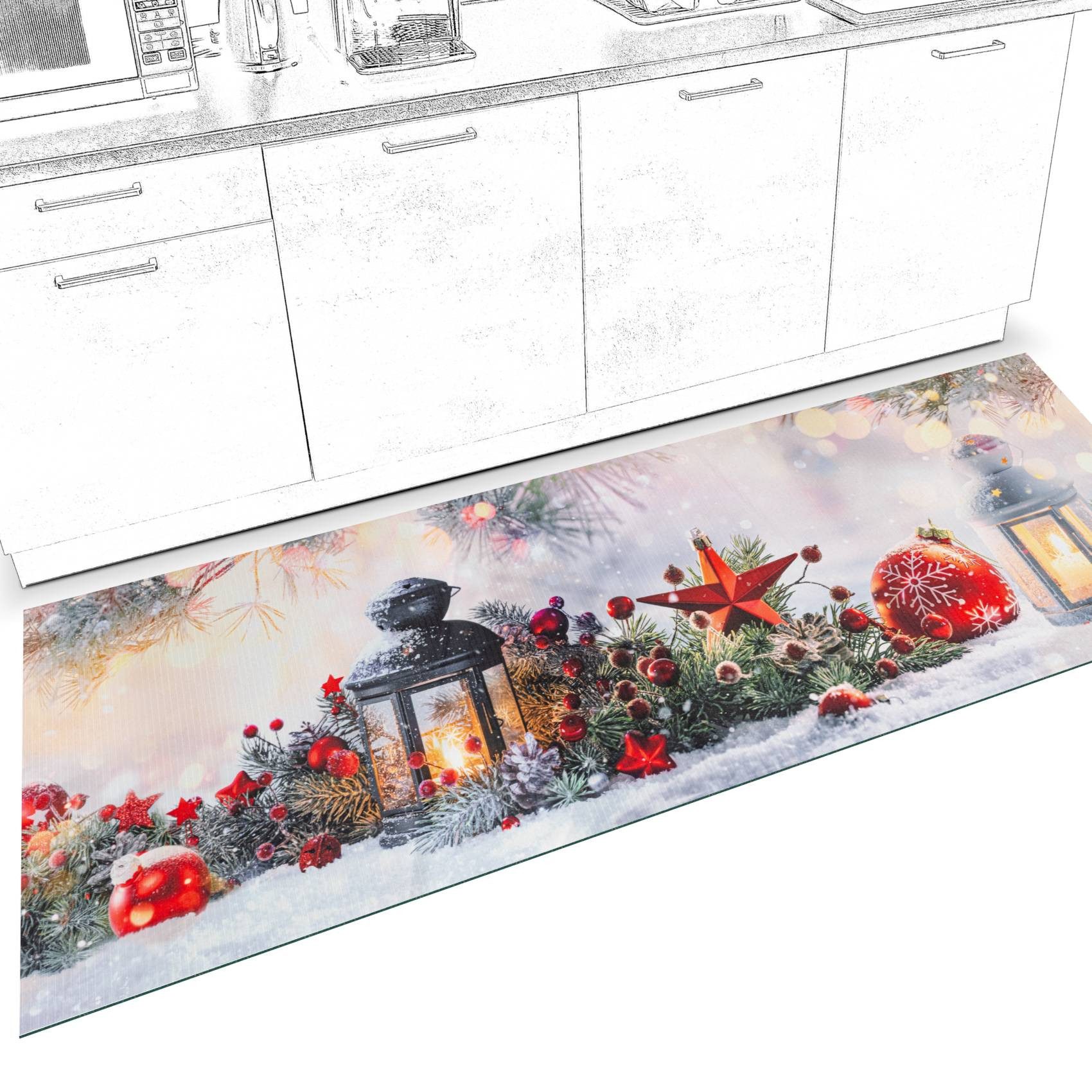 ANRO Küchenläufer Hochwertig GreenLine Flurläufer Teppichläufer Textil, Eck günstig online kaufen