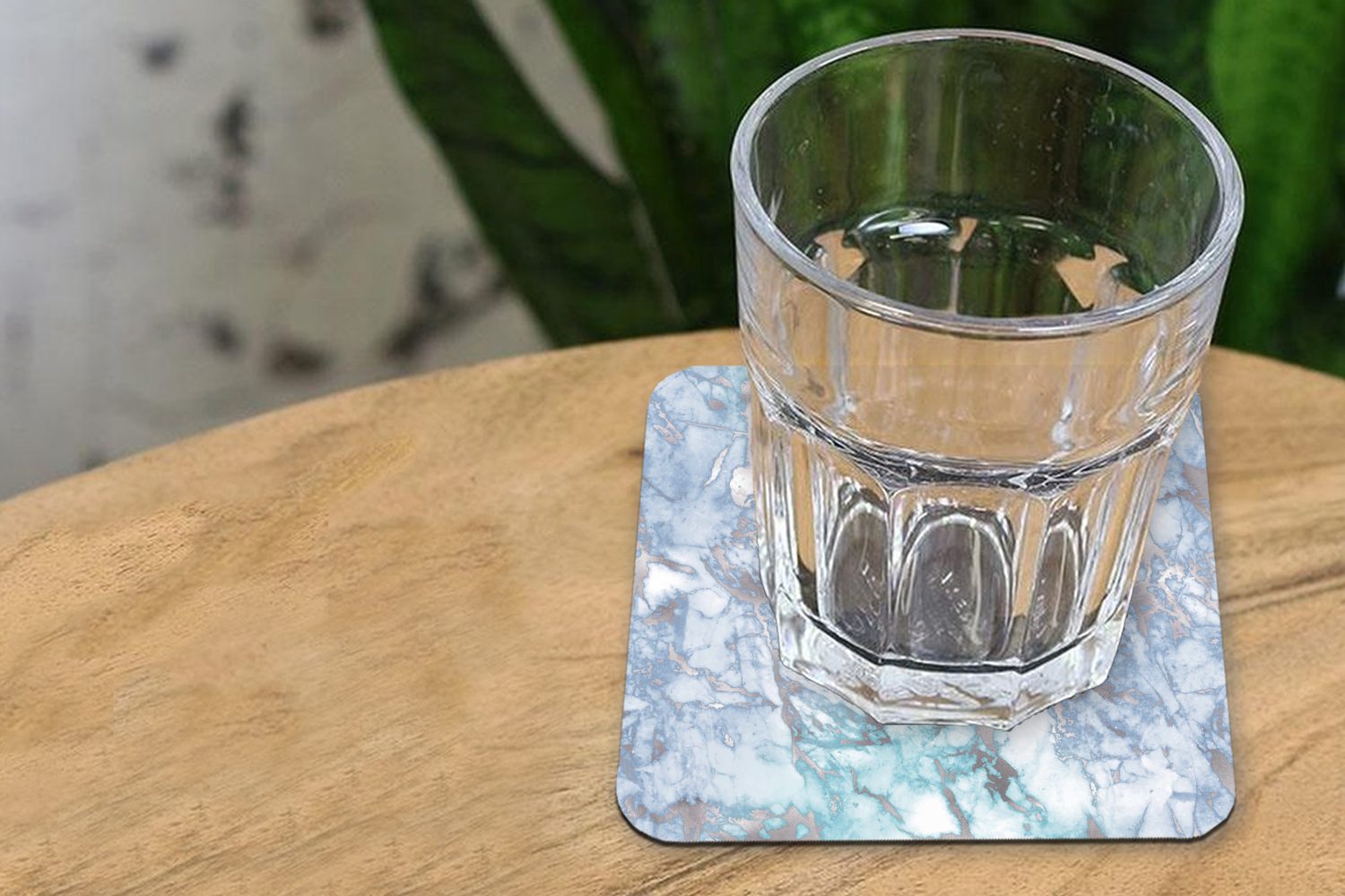 Silber Glasuntersetzer Tasse 6-tlg., für Korkuntersetzer, Blau - Gemustert Glasuntersetzer, Marmor, Gläser, MuchoWow - Zubehör Tischuntersetzer, - Untersetzer,