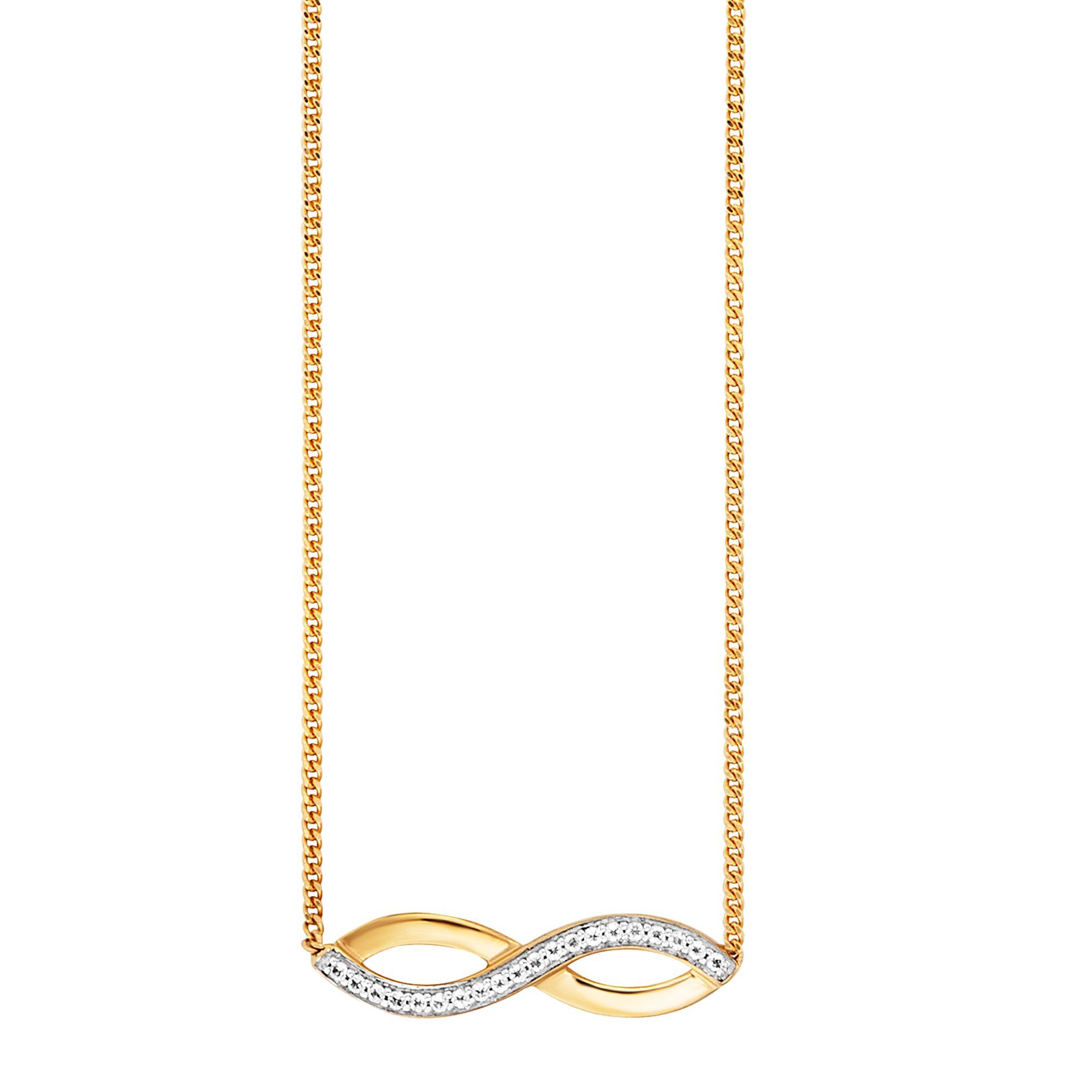 Einkaufstasche CAÏ Collierkettchen 925/-Sterling Silber vergoldet Topas Infinity