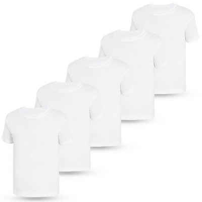 LOREZA Unterhemd 5 Jungen & Mädchen Unterhemd Kurzarm Shirt - T-Shi (Spar-Packung, 5-St., 5er-Pack)