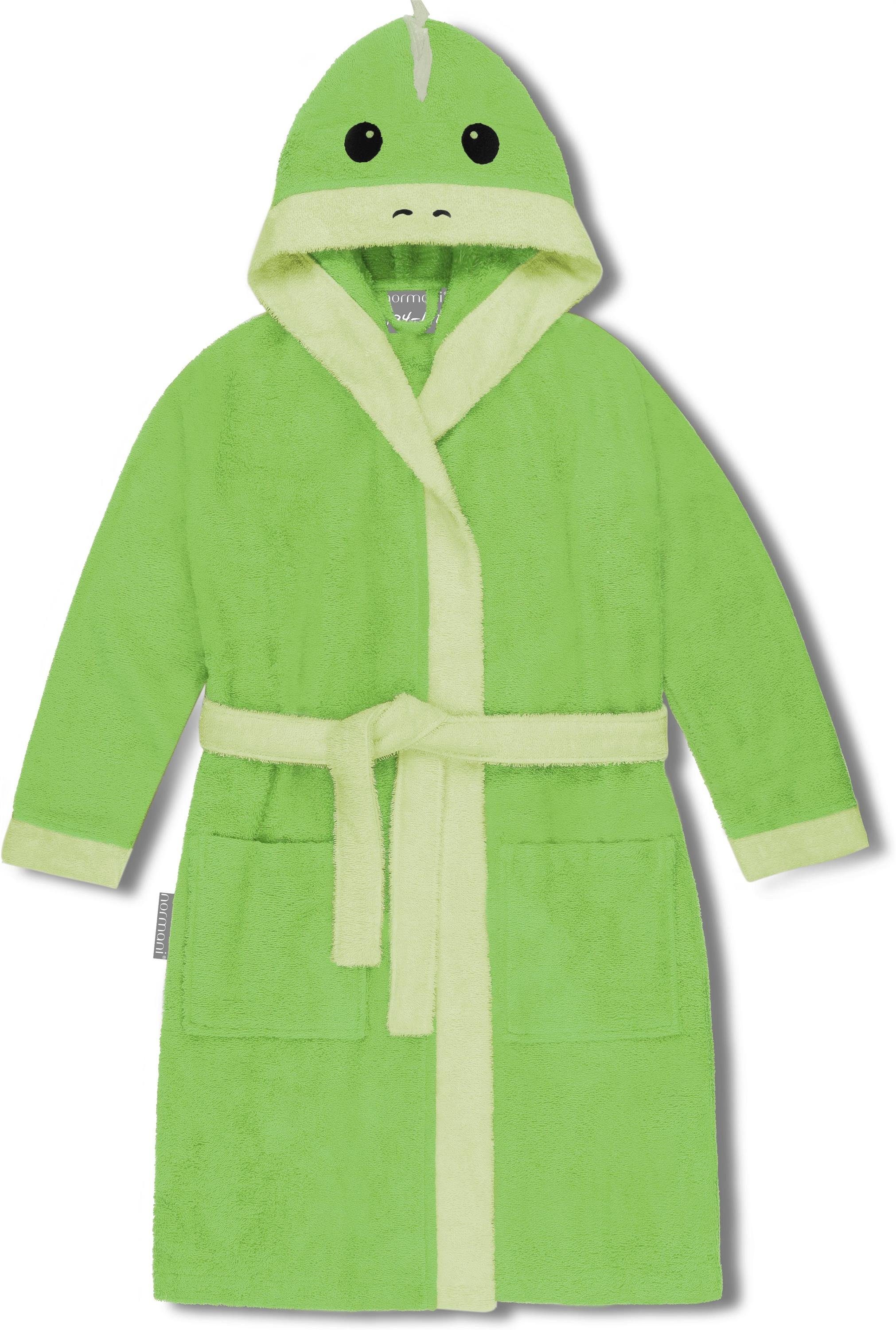 normani Kinderbademantel Kinder Bademantel aus Bio-Baumwolle Malia, Bio-Baumwolle, Kapuze, Bindegürtel, Kinder Bademantel aus weichem und schadtsofffreiem Material
