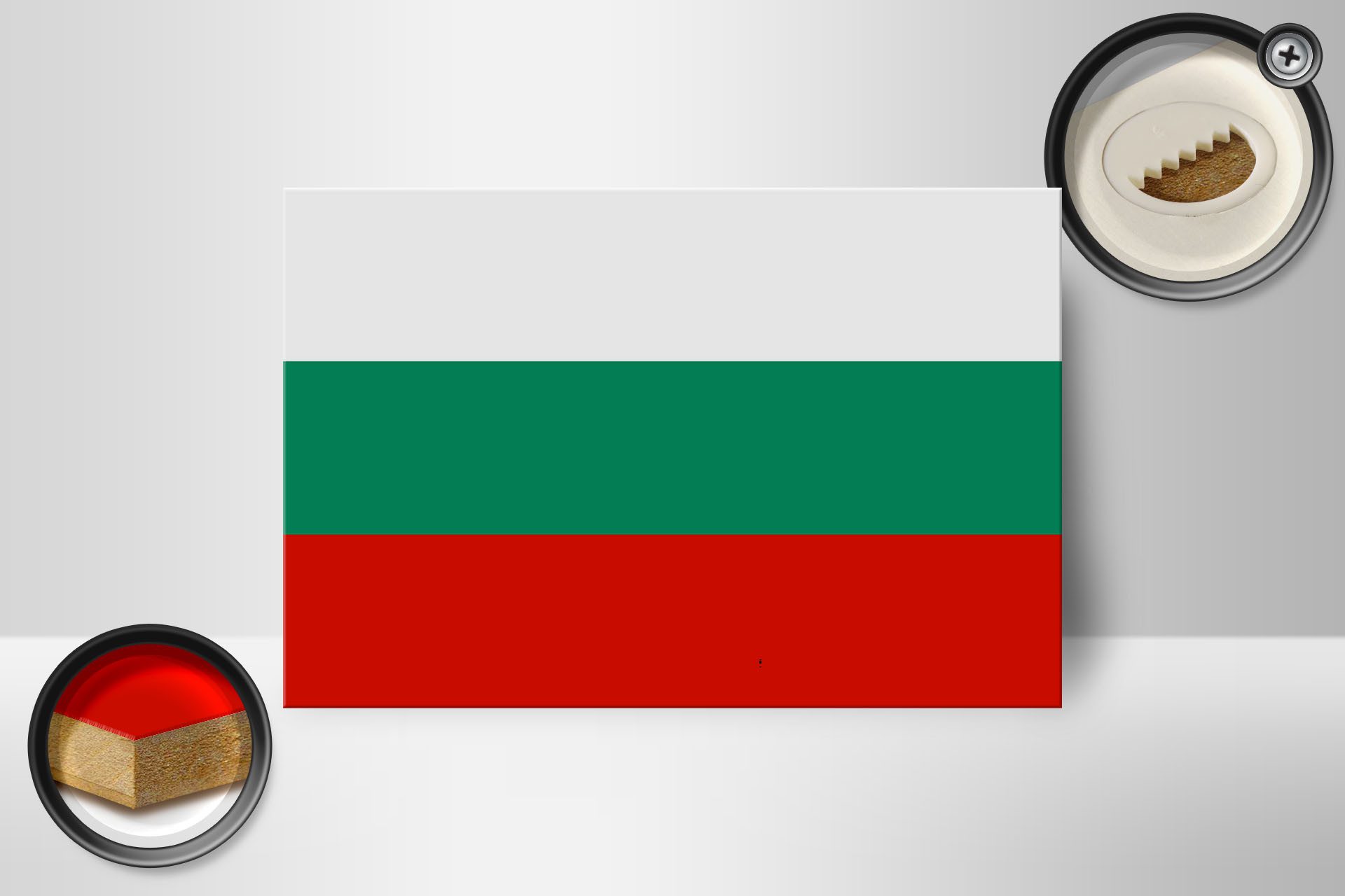 Femer GmbH Holzbild Flagge Bulgariens 18x12 cm Flag of Bulgaria, Flaggen (1 St), Glatte Holzfaserplatte (MDF), vorn beschichtet