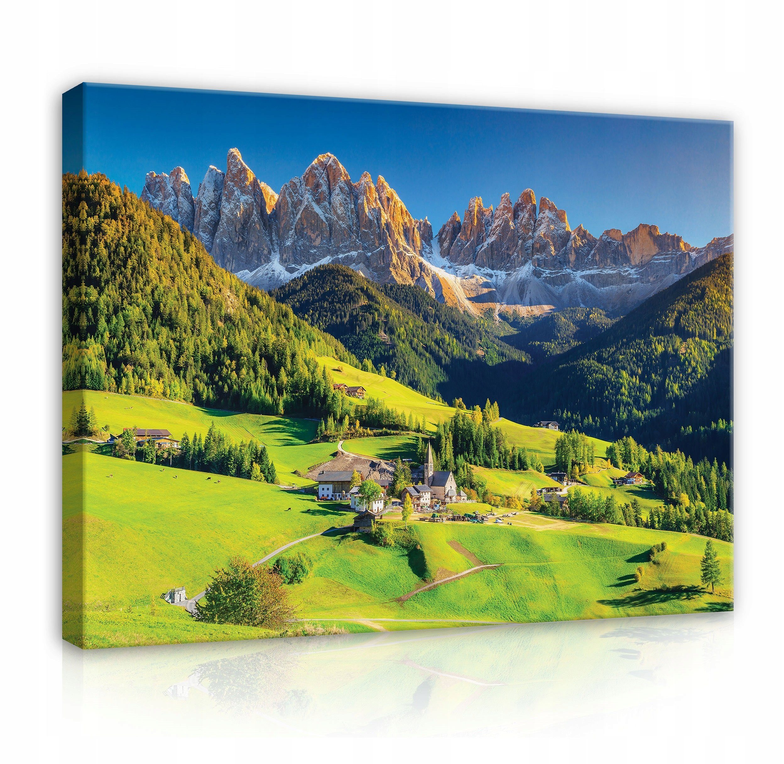 Wallarena Leinwandbild Berge Wald Natura Leinwand Aufhängefertig Alpen Landschaft Leinwandbilder Groß Canvas Bilder Wohnzimmer Auf (Einteilig), Wandbild XXL Bild Modern Schlafzimmer, für Wandbilder Kunstdruck