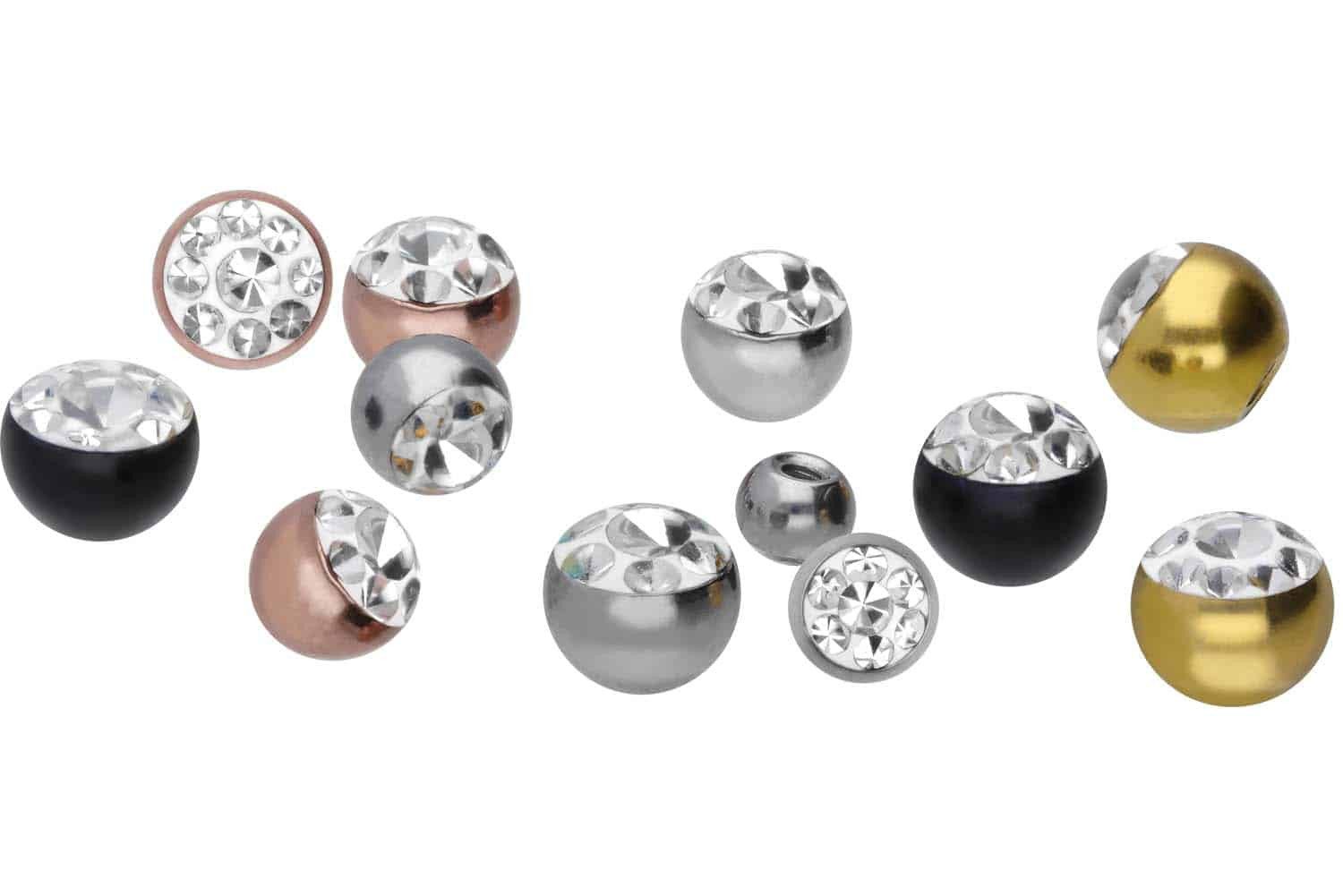 PIERCINGLINE Piercing-Set Chirurgenstahl Schraubkugel MULTIKRISTALLE (Schra günstig online kaufen