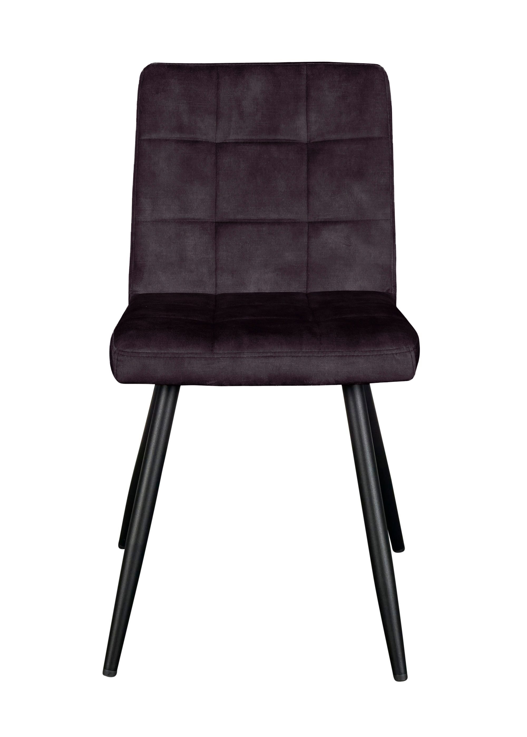 LC Home Esszimmerstuhl LC Home Barnet Esszimmerstuhl Samt schwarz 47x58,5x82,5cm – Bild 4 von 5