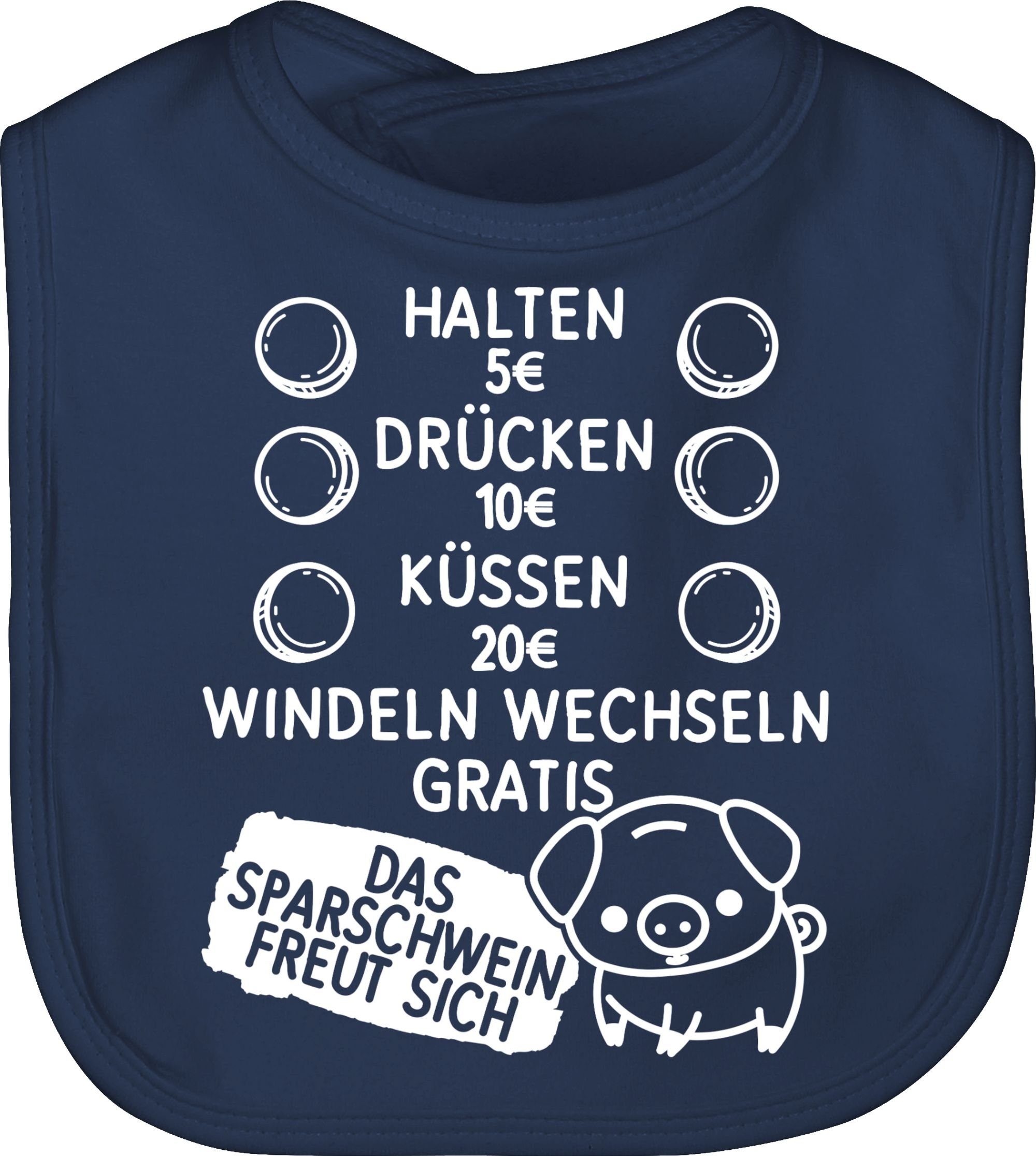Lätzchen Preisliste mit Sparschwein - weiß