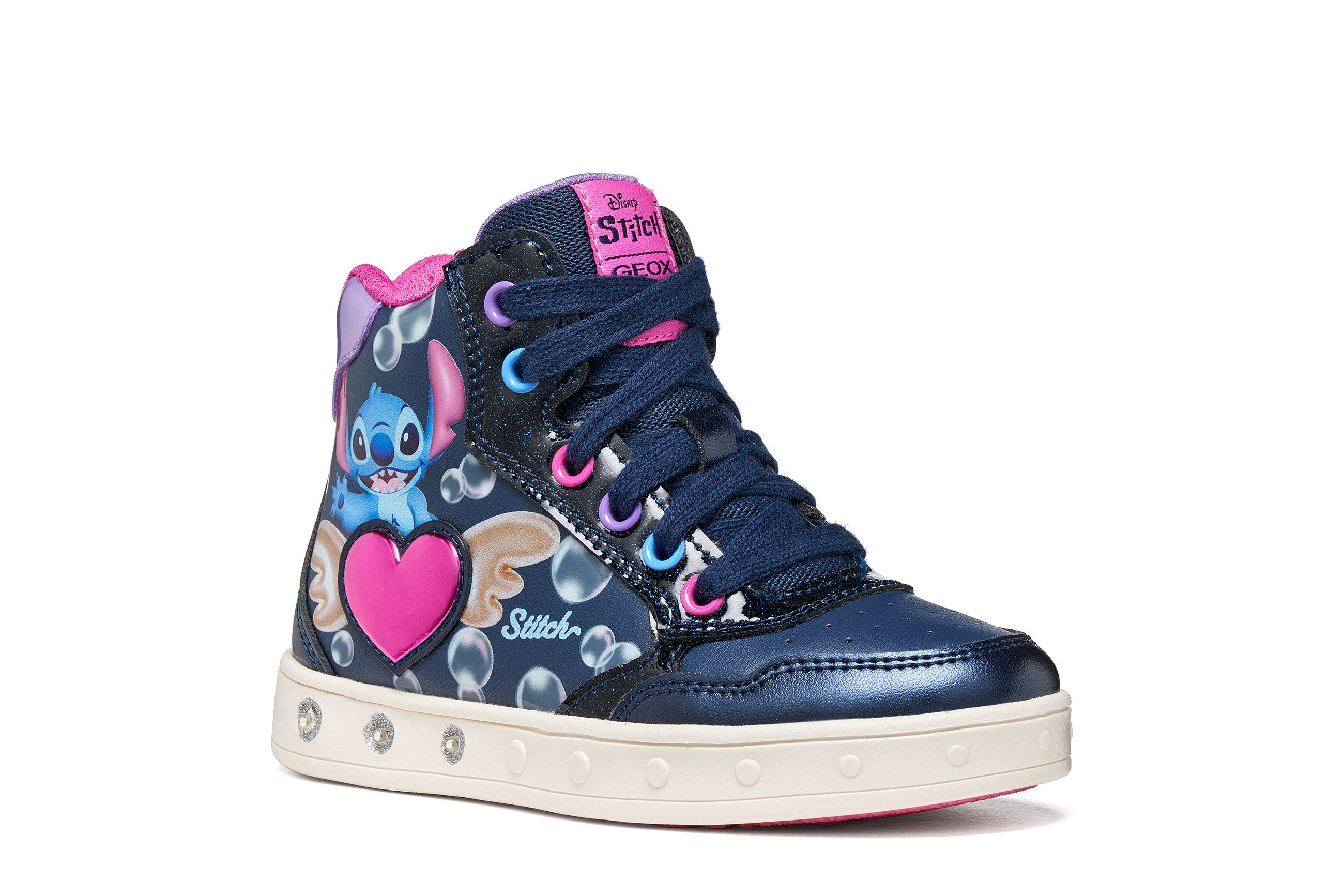 Geox J SKYLIN GIRL Sneaker Schnürboots mit Stitch-Motiv, Größenschablone zum Download