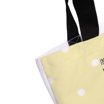 Mr. & Mrs. Panda Shopper Avocado Glücklich - Gelb Pastell - Geschenk, Einkaufsbeutel, Gesund, (1-tlg), Einzigartige Designs