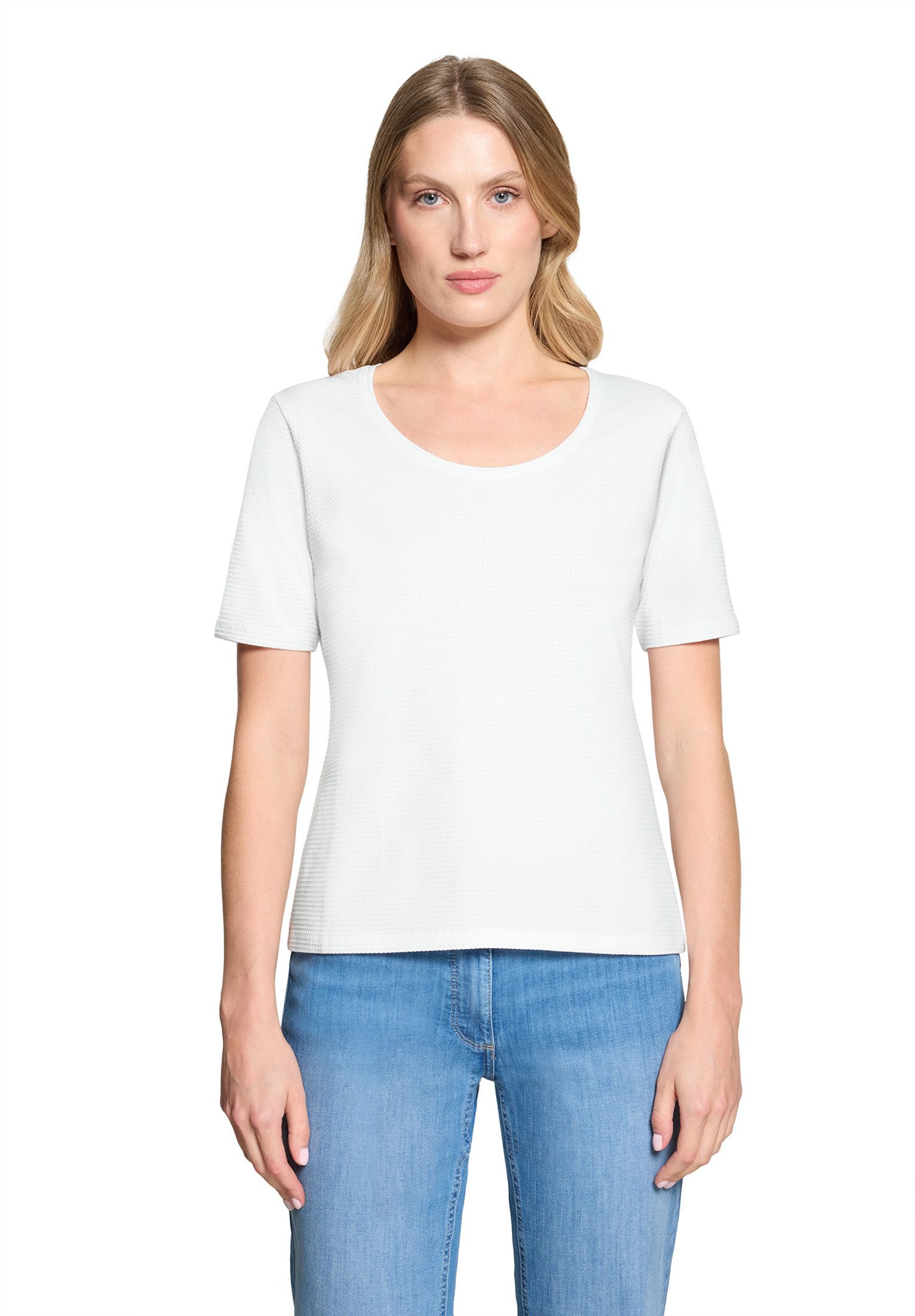 Kurzarmshirt Damen mit Struktur