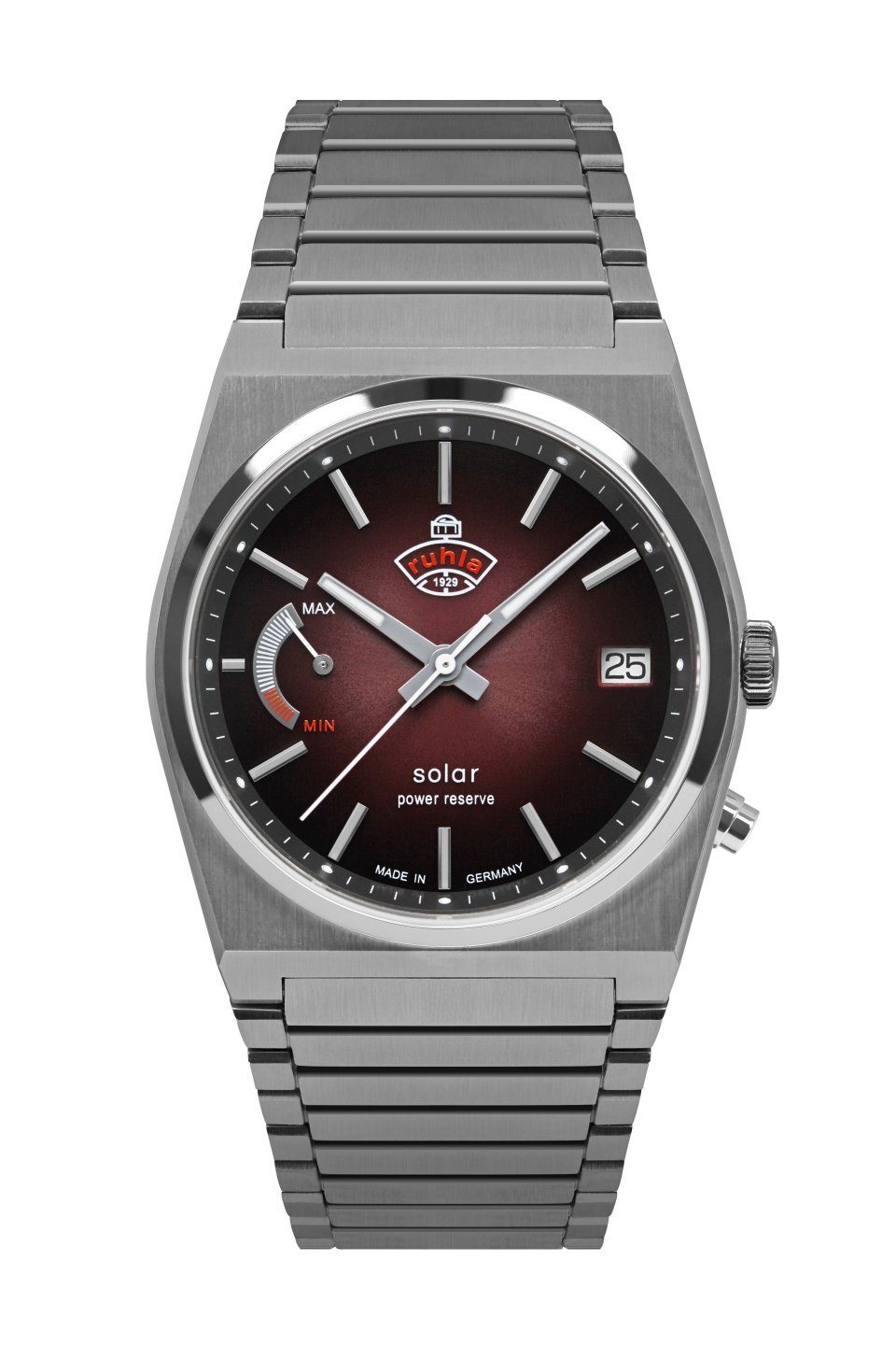 ruhla Solaruhr Space Control Solar, 4640M5, Armbanduhr, Herrenuhr, Datum, Saphirglas, Made in Germany