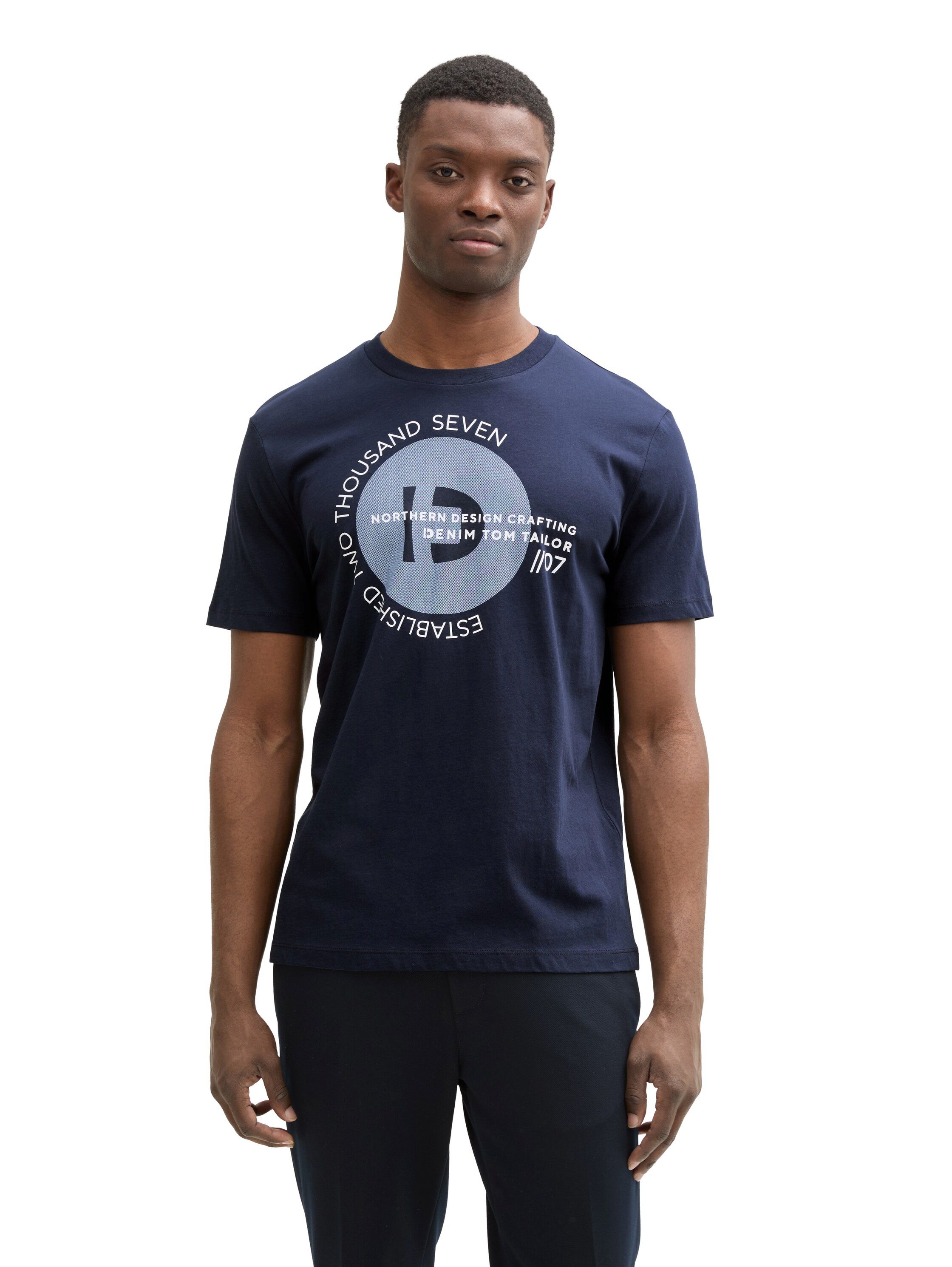 TOM TAILOR Denim T-Shirt mit verschiedenen günstig online kaufen