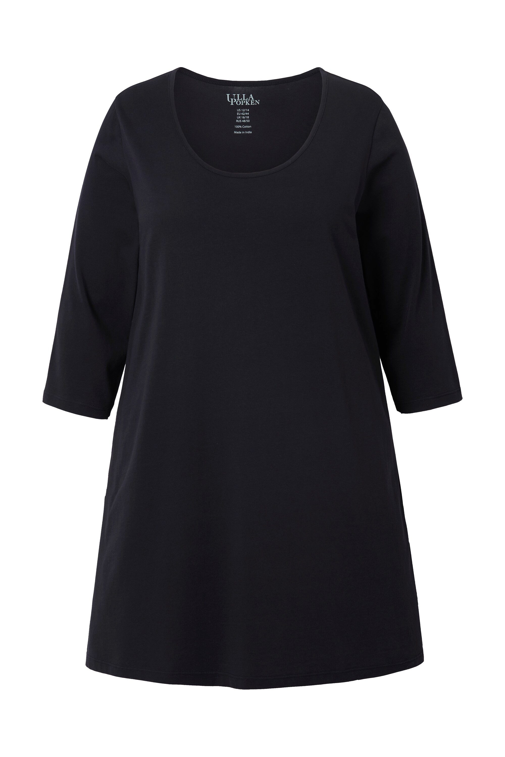 Ulla Popken Longshirt Longshirt A-Linie Rundhalsausschnitt günstig online kaufen