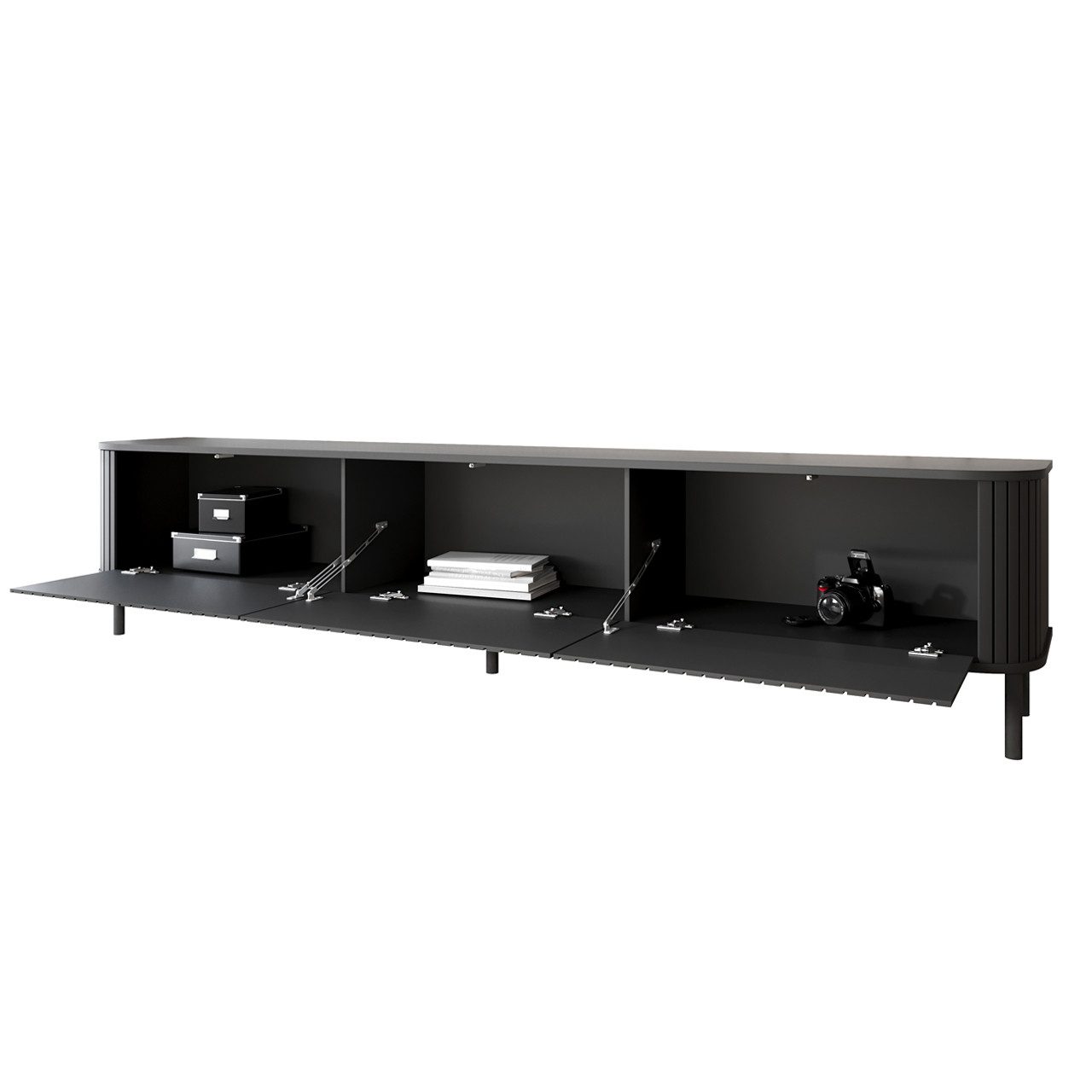 MOEBLINE Lowboard TV Schrank ZILLO 215N Schwarz günstig online kaufen