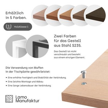 LAMO Manufaktur Beistelltisch Massivholztischplatte Laptoptisch Sofatisch (Set, 1 Tisch), 20mm stake Massivholzplatte