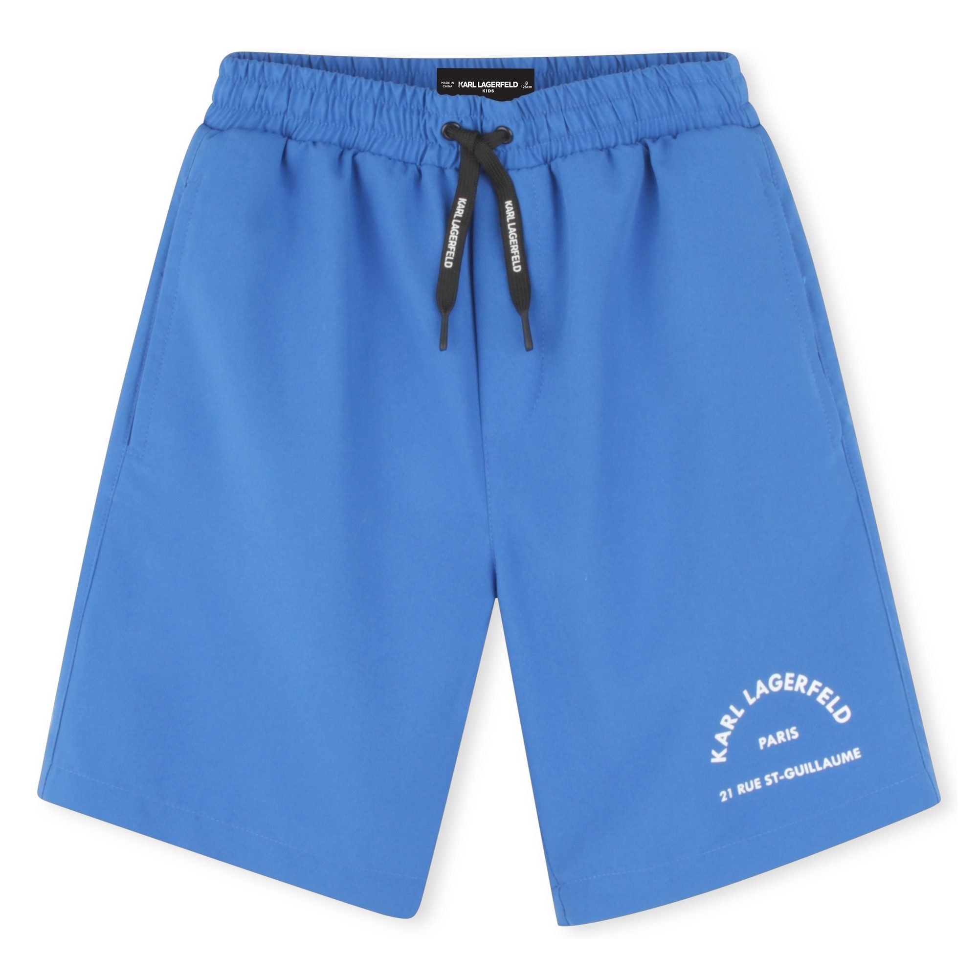 KARL LAGERFELD Badehose KARL LAGERFELD KIDS blau mit Taschen und Logoprint