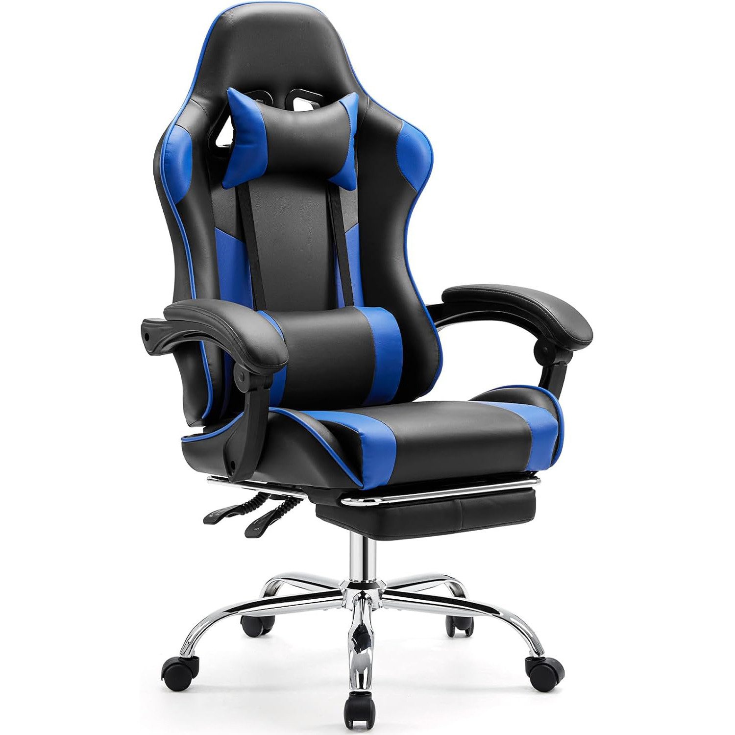 DUMOS Gaming-Stuhl E-Sports-Stuhl,ergonomischer Bürostuhl, Kunstleder PC-Stuhl, Verstellbare Sitzhöhe, verstellbare Rückenlehne