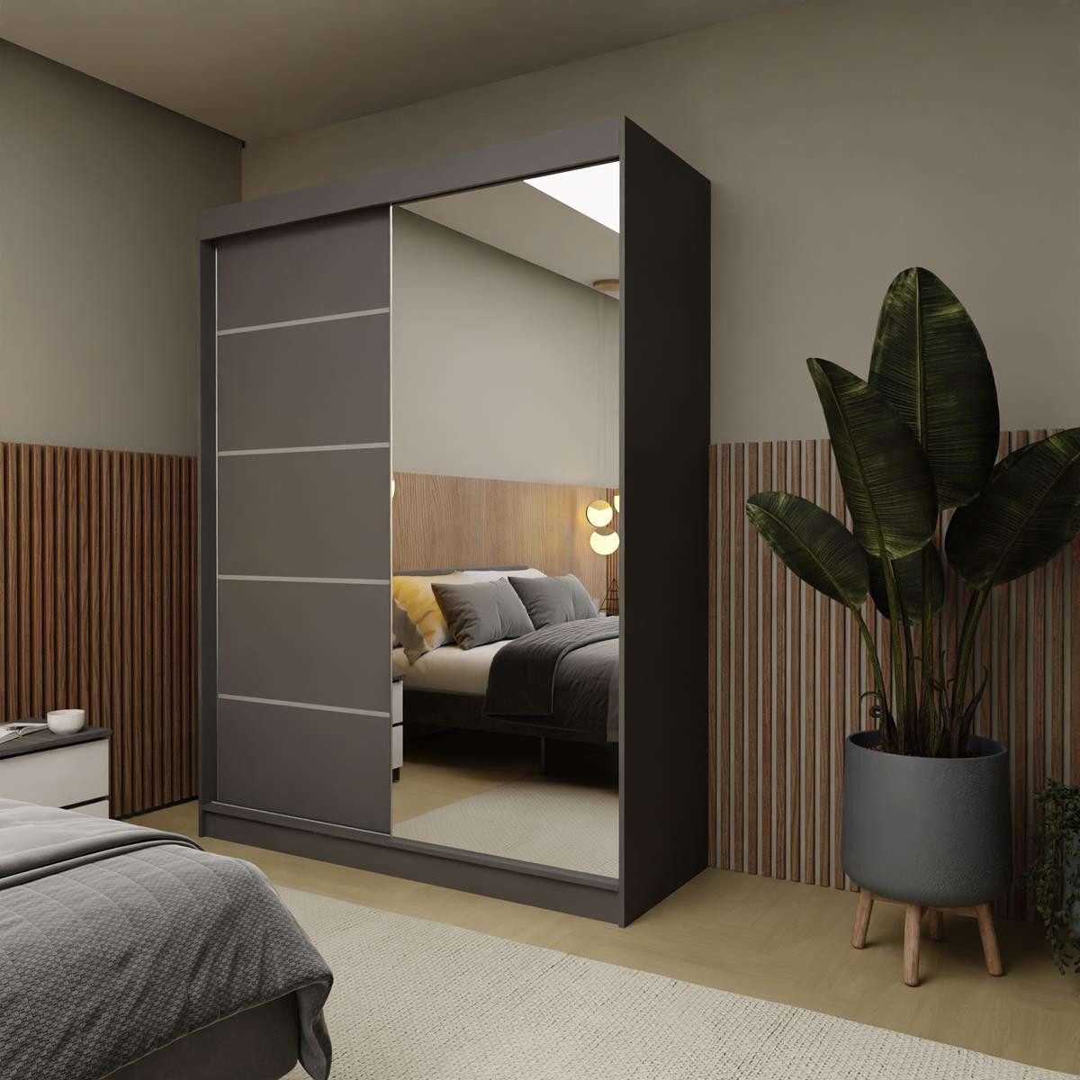 Compleo Schwebetürenschrank 160 cm breit NAPOS, günstig online kaufen