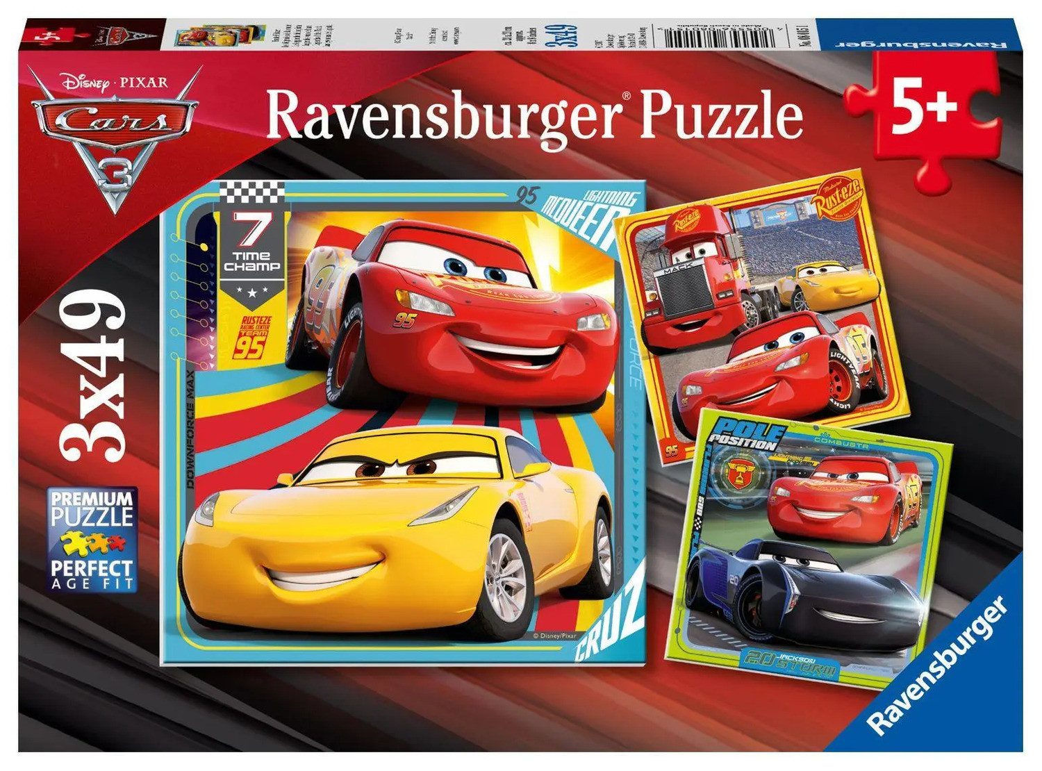Ravensburger Puzzle Disney Cars: Bunte Flitzer. Puzzle 3 x 49 Teile, 49 Puz günstig online kaufen