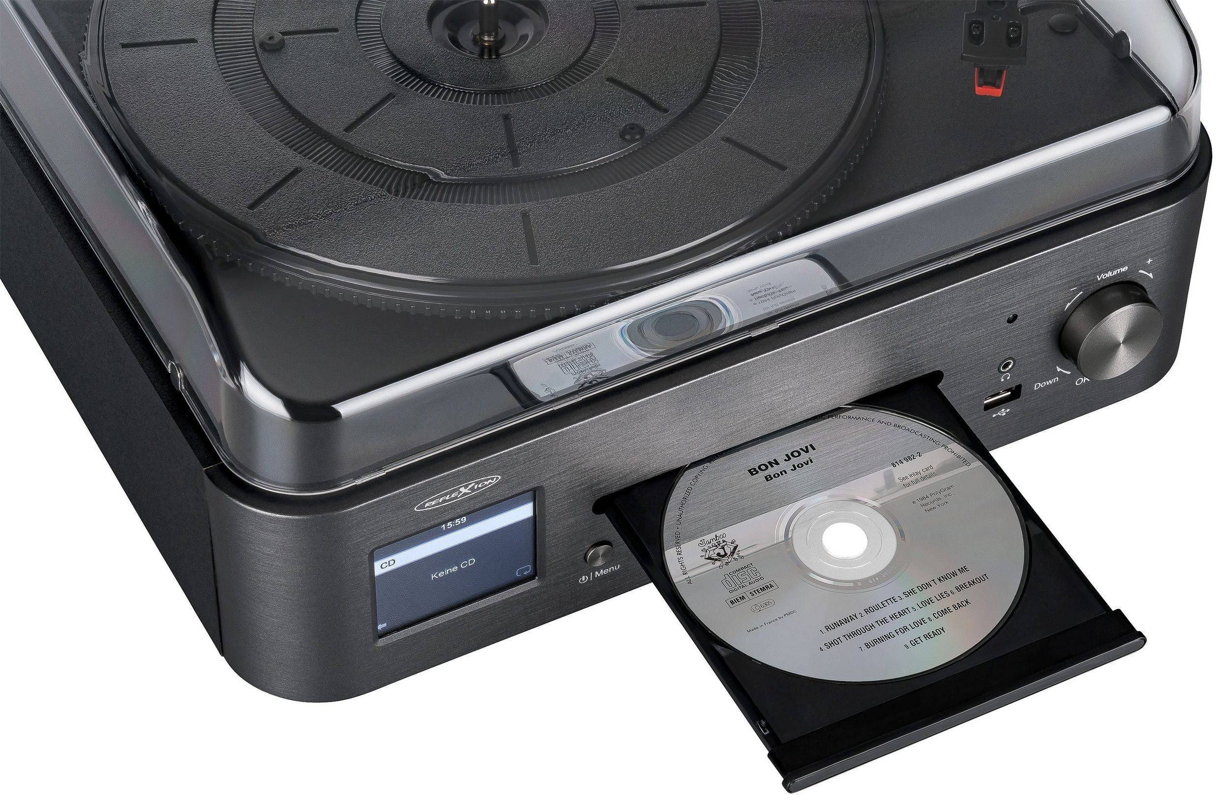 HIF2078INT AUX-IN) mit (Plattenspieler Reflexion UKW/DAB+, mit Plattenspieler MP3/CD, Multifunktionsspieler Internetradio, Lautsprecher Bluetooth,