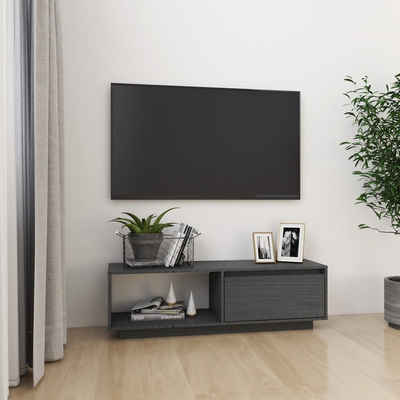 vidaXL TV-Schrank TV-Schrank Grau 110x30x33,5 cm Massivholz Kiefer (1-St)