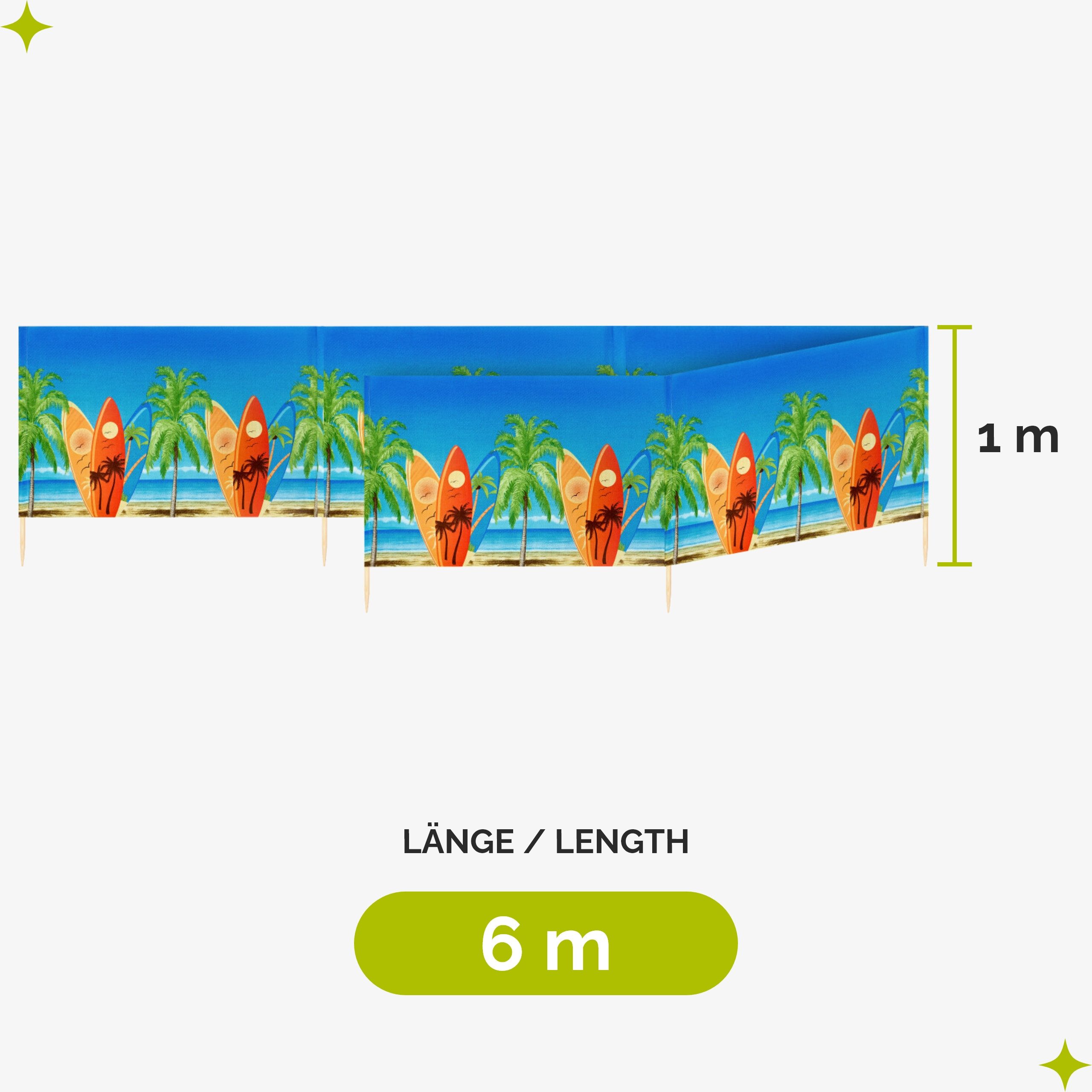 Garronda Windschutz Strand Sichtschutz 6m lang günstig online kaufen