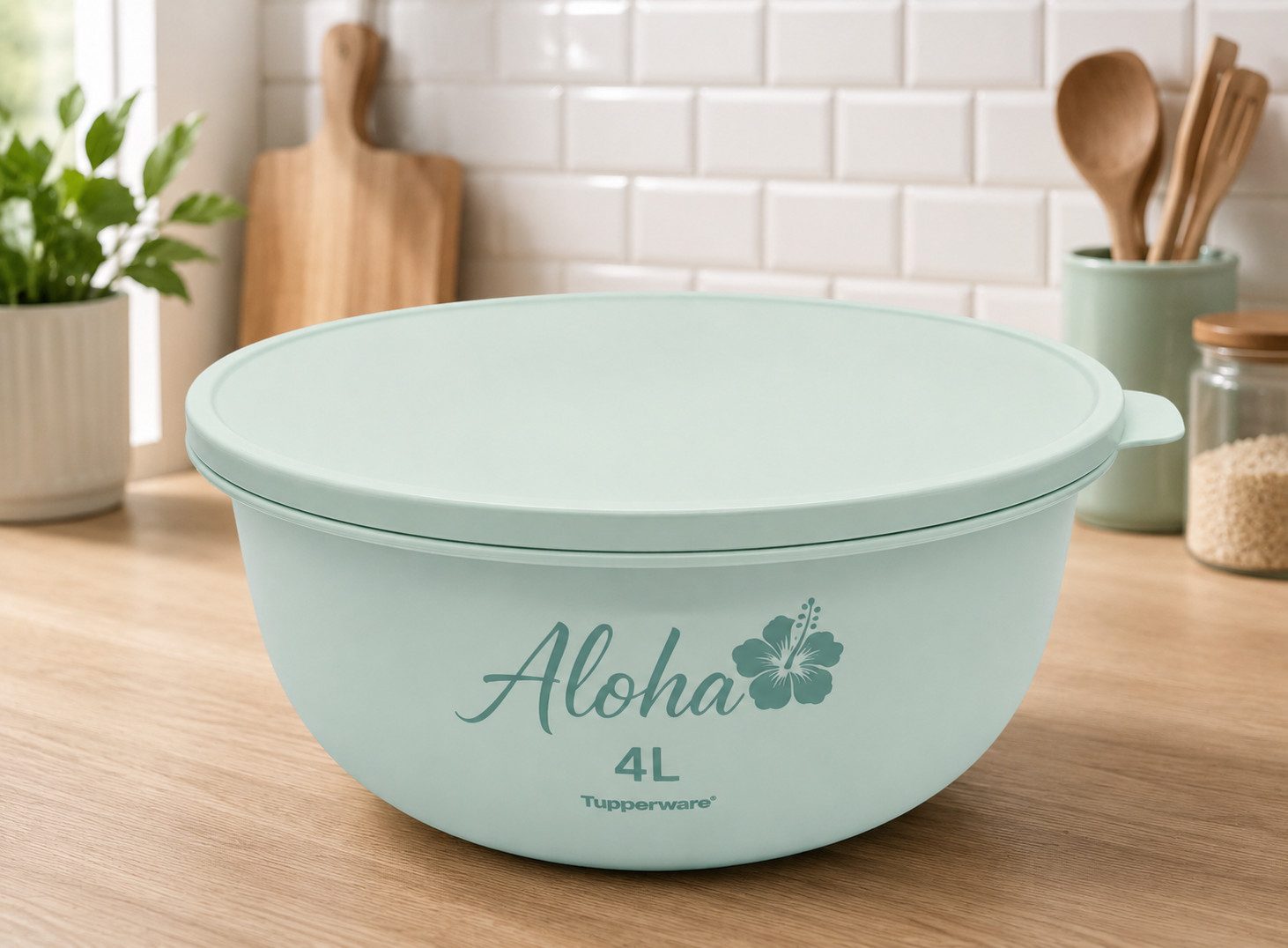 TUPPERWARE Schüssel Tupperware Aloha 4L mint Servierschüssel Salatschüssel
