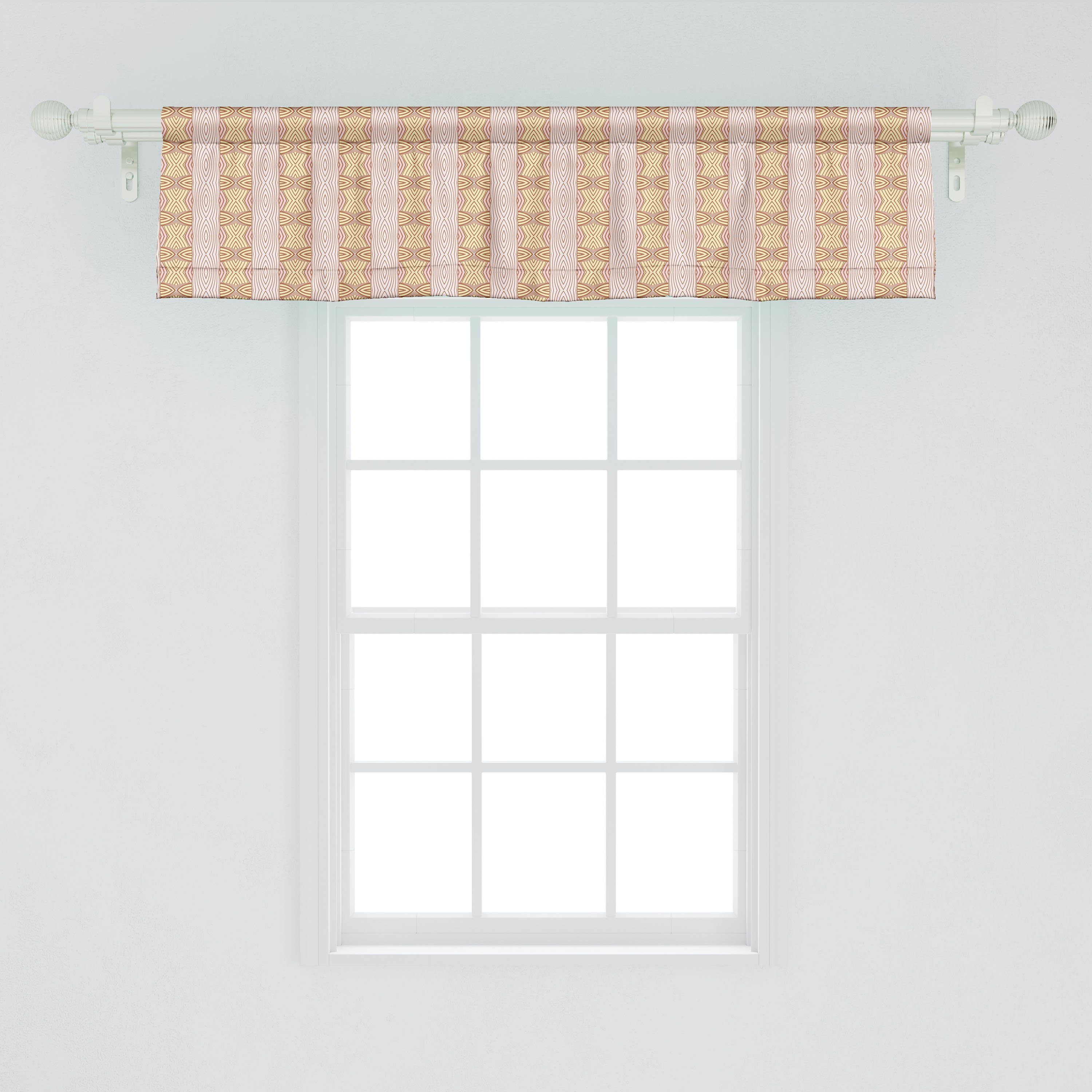 Vorhang Volant Microfaser, Dekor Schlafzimmer Pastellweinlese-Weich-Strudel Abstrakt Küche mit Scheibengardine Stangentasche, Abakuhaus, für