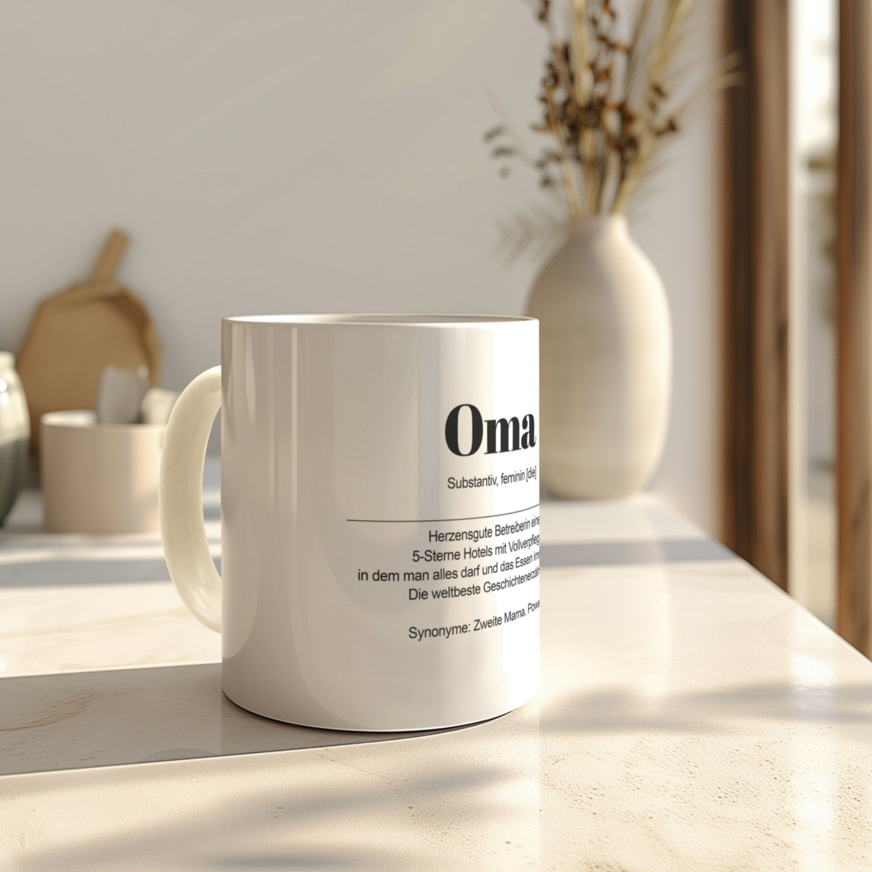 PhotoFancy Tasse mit Definition 'Oma' - Tasse mit Spruch, Tasse Standard - Weiß