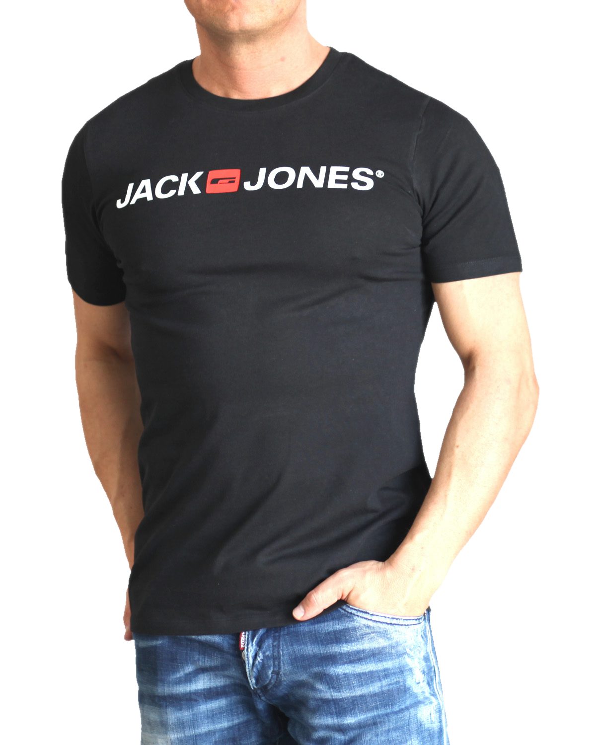 Jack & Jones Print-Shirt Bequemes Slimfit Shirt (Spar-Set, 3er-Pack) in Unifarbe mit Print