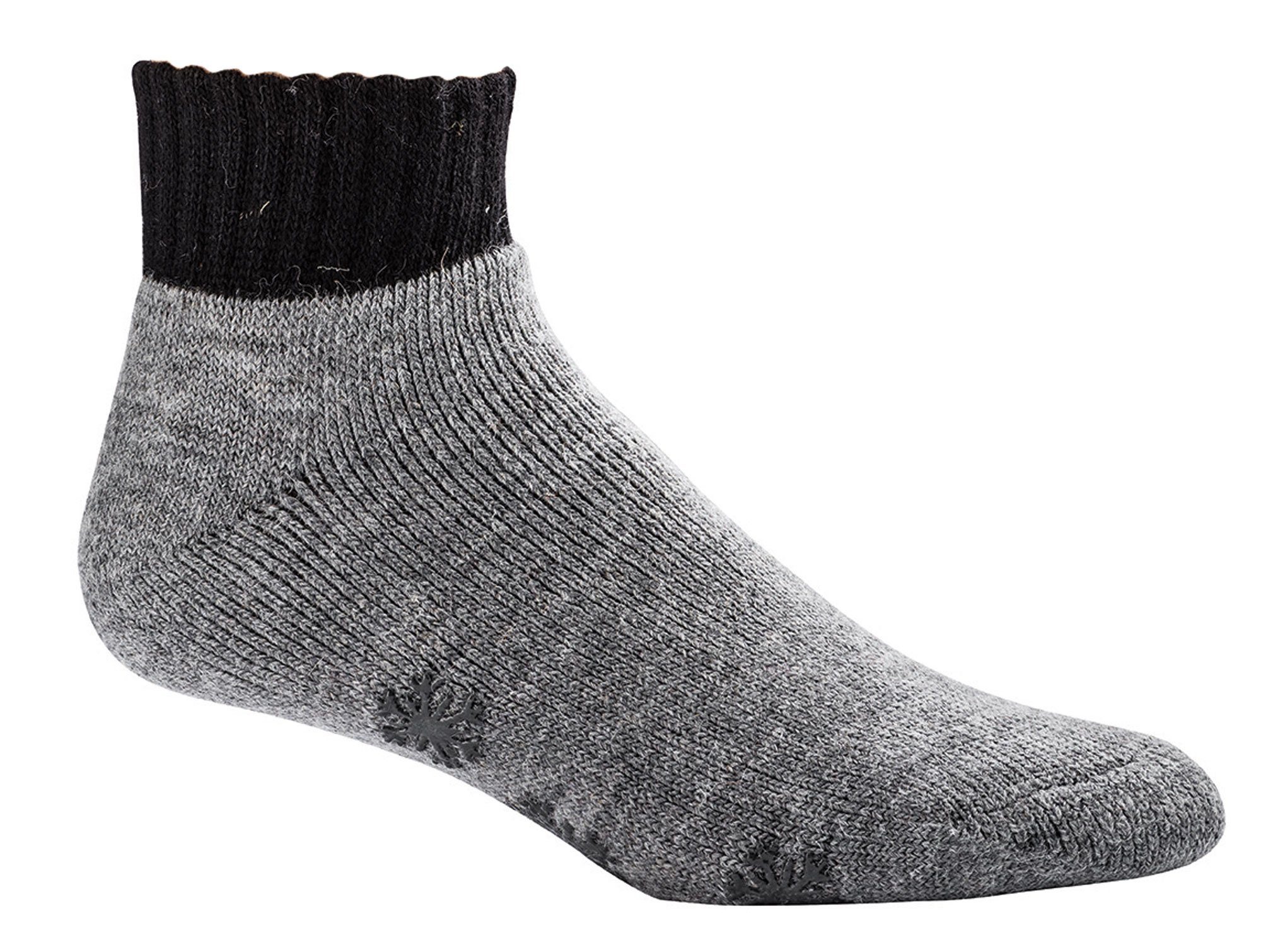 Wowerat ABS-Socken Kurz Socken mit Alpaka Wolle und schönen ABS Blumen Eiskristallen (2 Paar) Innenfrottee