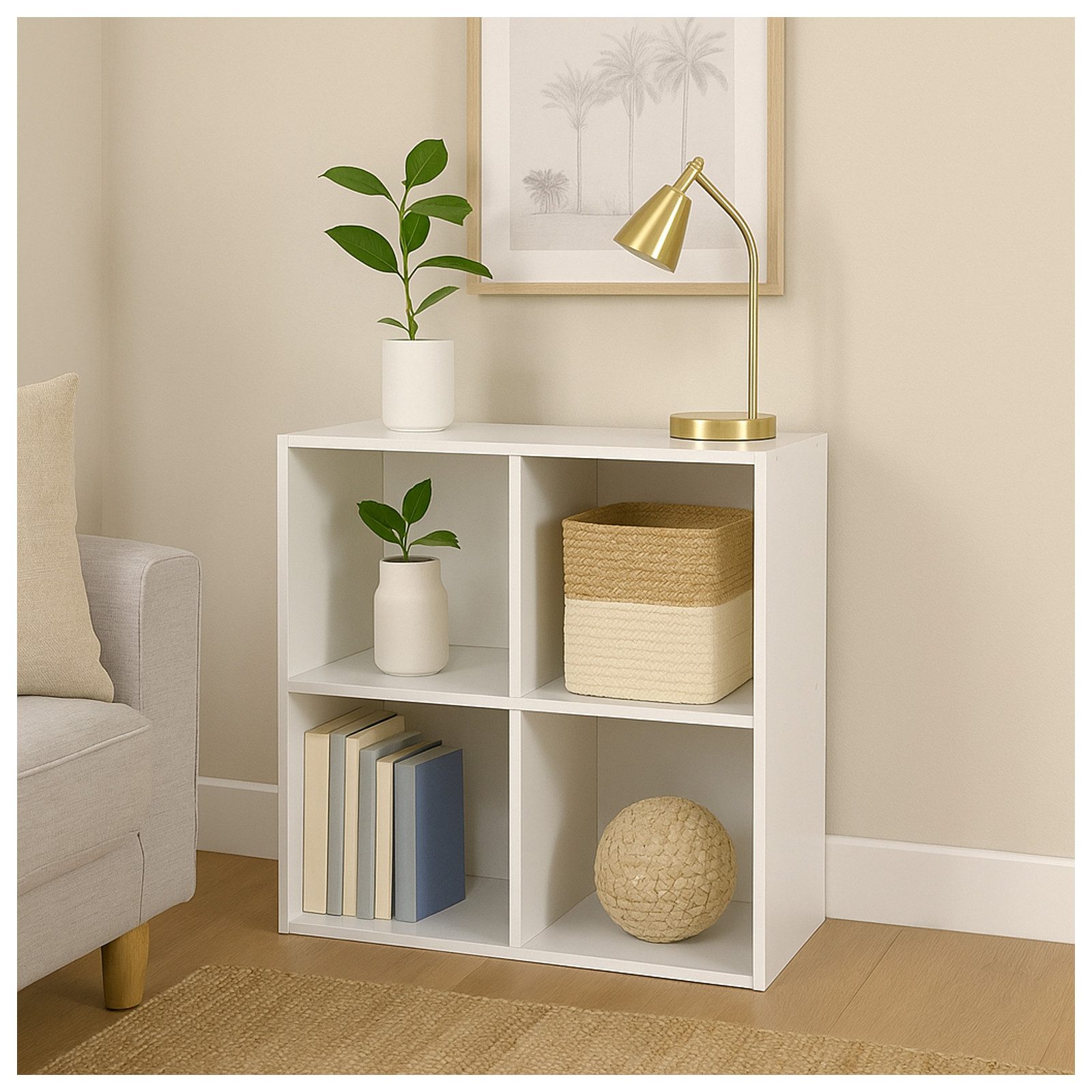 HTI-Living Standregal Regal 60x60 Thekla Weiß, Stück 1-tlg., Standregal 4 Regalfächer