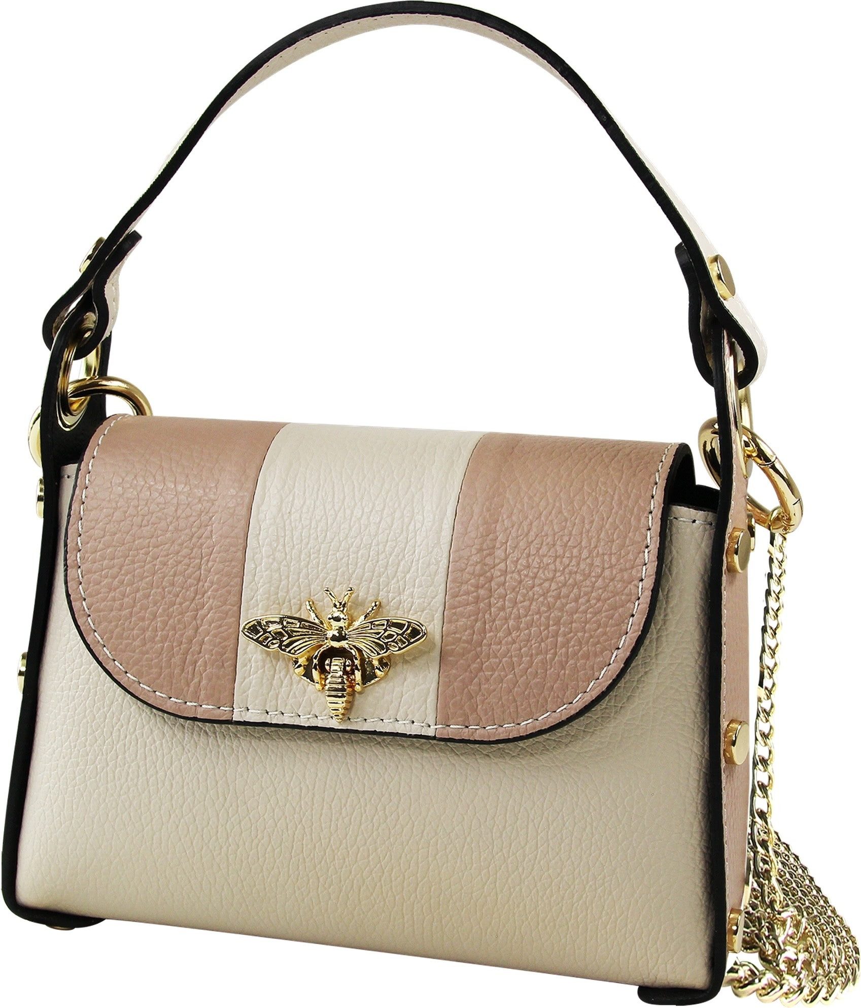 Umhängetasche Toscanto Tasche beige rosa Leder