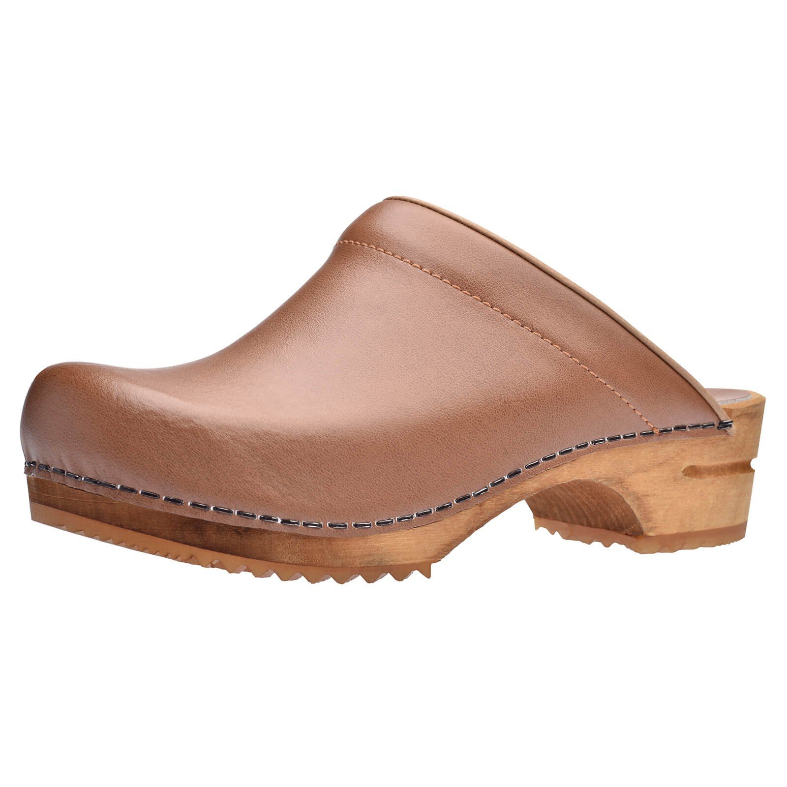Wood-Lotte Open Clog Cognac Sandale