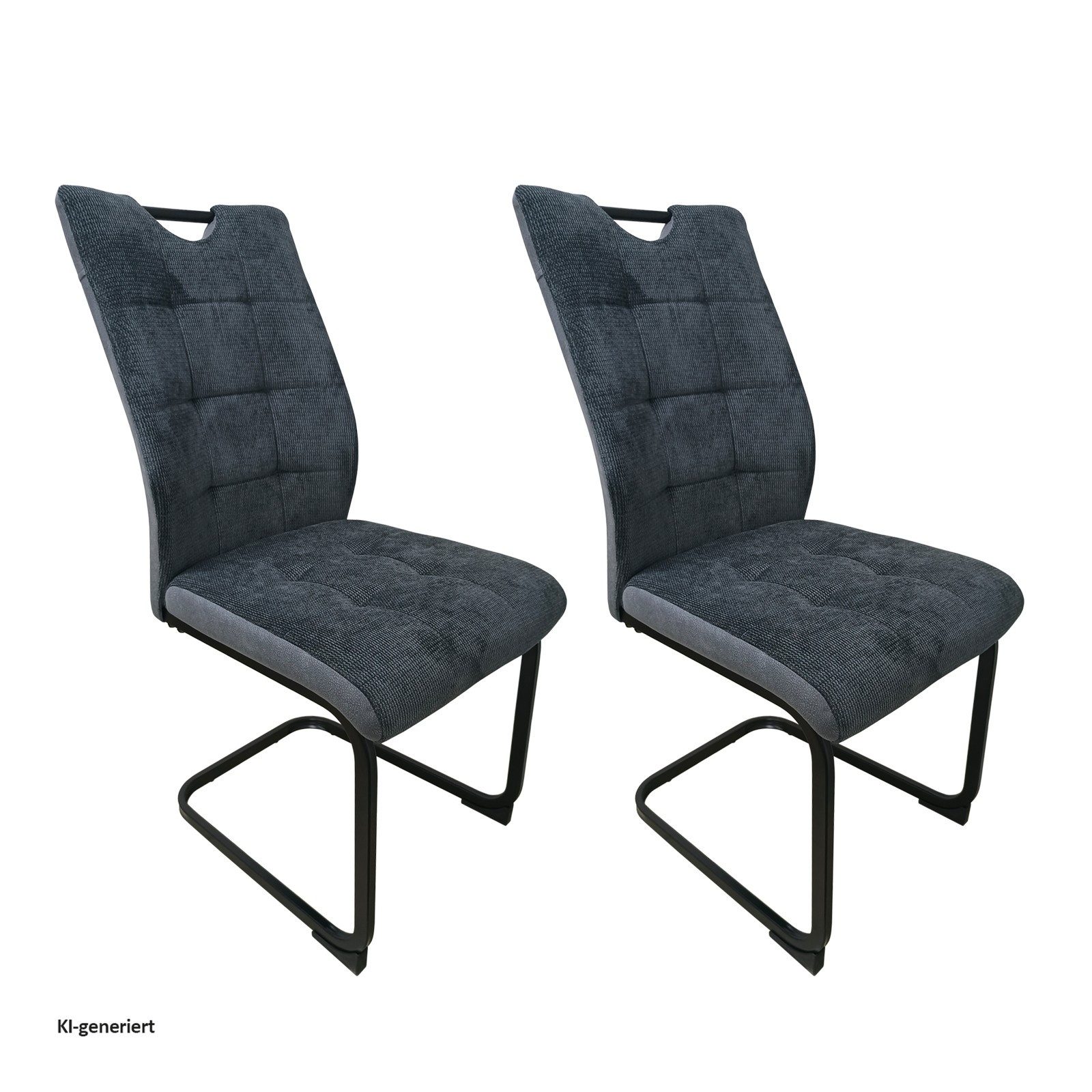 HTI-Living Esszimmerstuhl Schwingstuhl Mateo Grau 2er-Set (Set, 2 St), Esszimmerstuhl Freischwinger