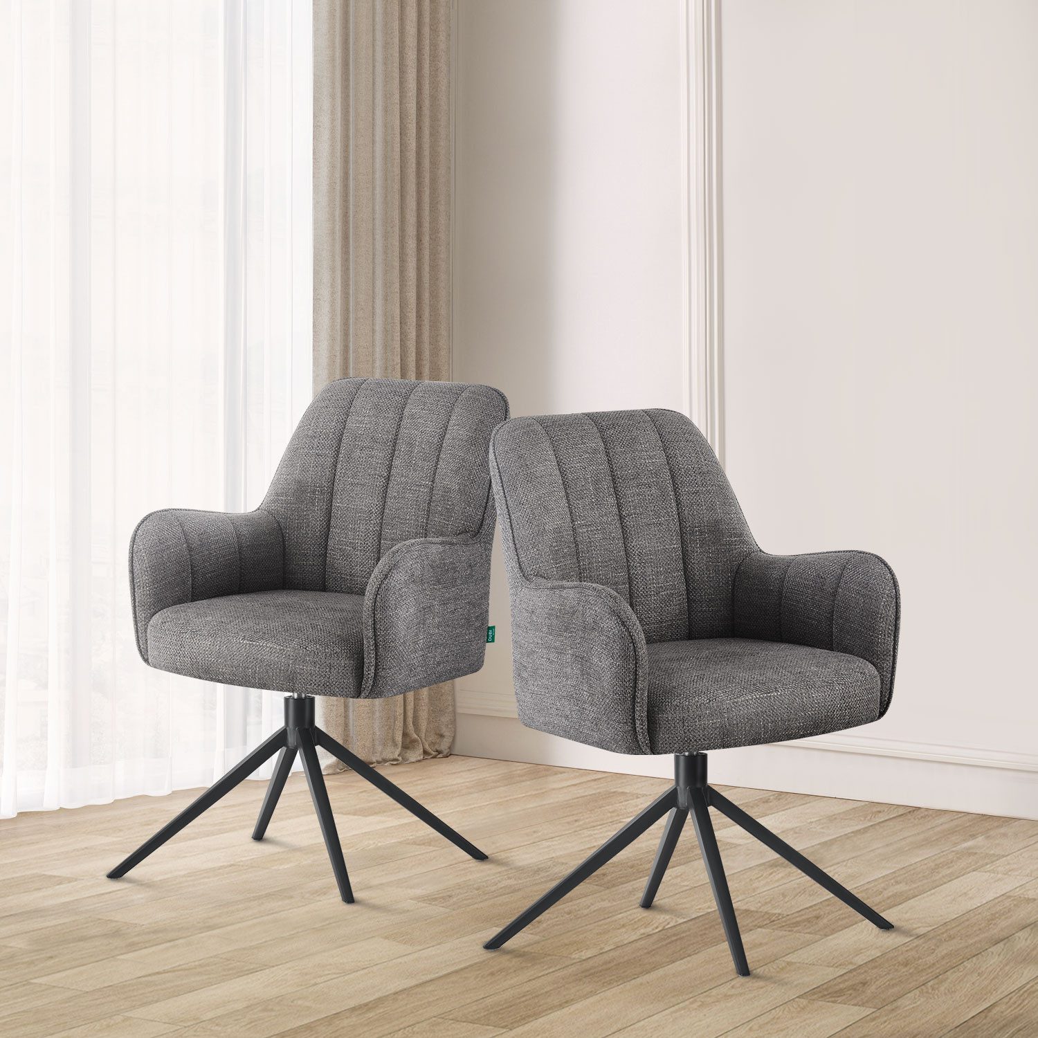 DUBI Möbel Polsterstuhl THOMAS-ZARA, 360° drehbar günstig online kaufen