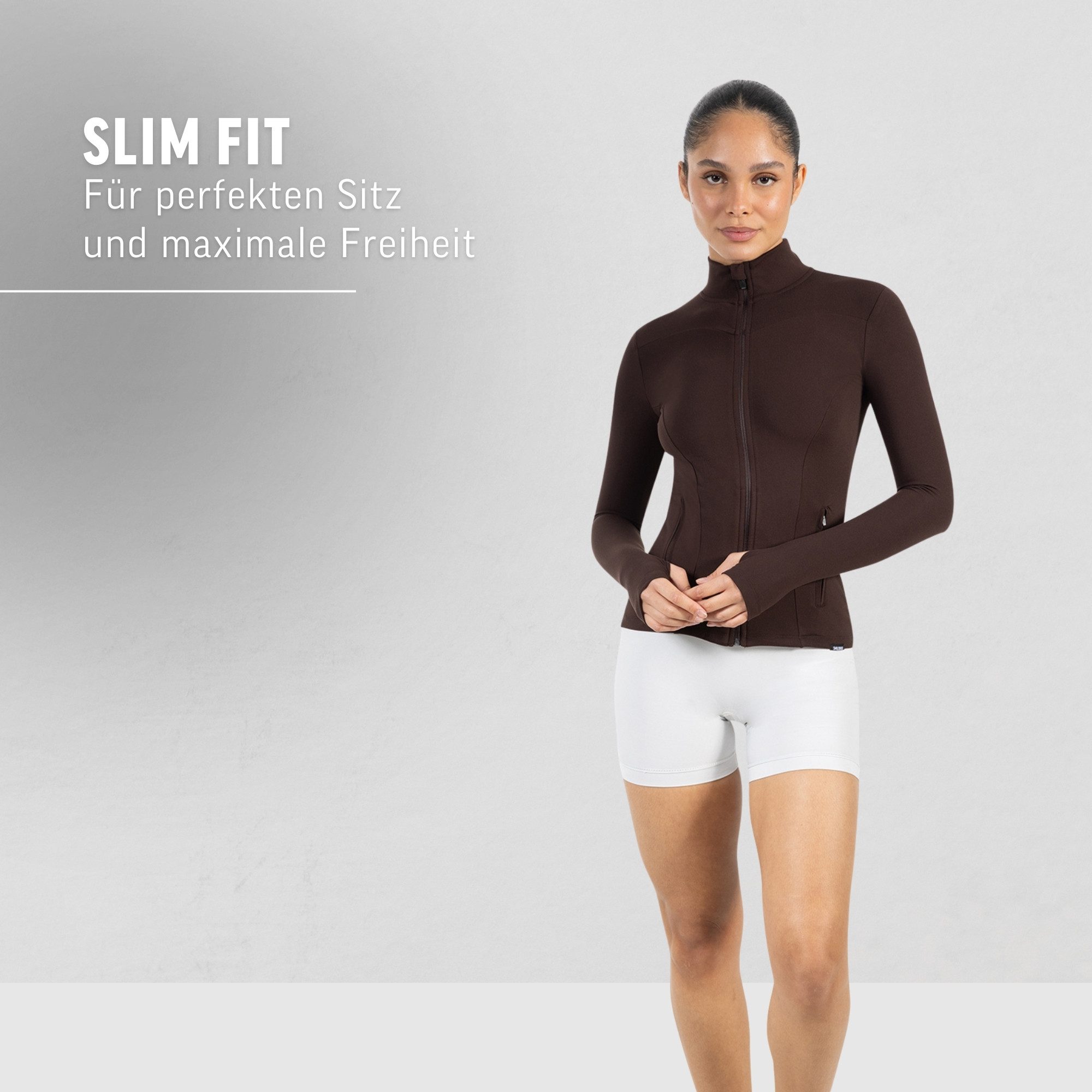 Smilodox Trainingsjacke Kenna, Sportjacke mit tailliertem Schnitt, Windbreaker Laufjacke Sport Oberteil Daumenlöcher Activewear Atmungsaktiv Freizeit Fitness