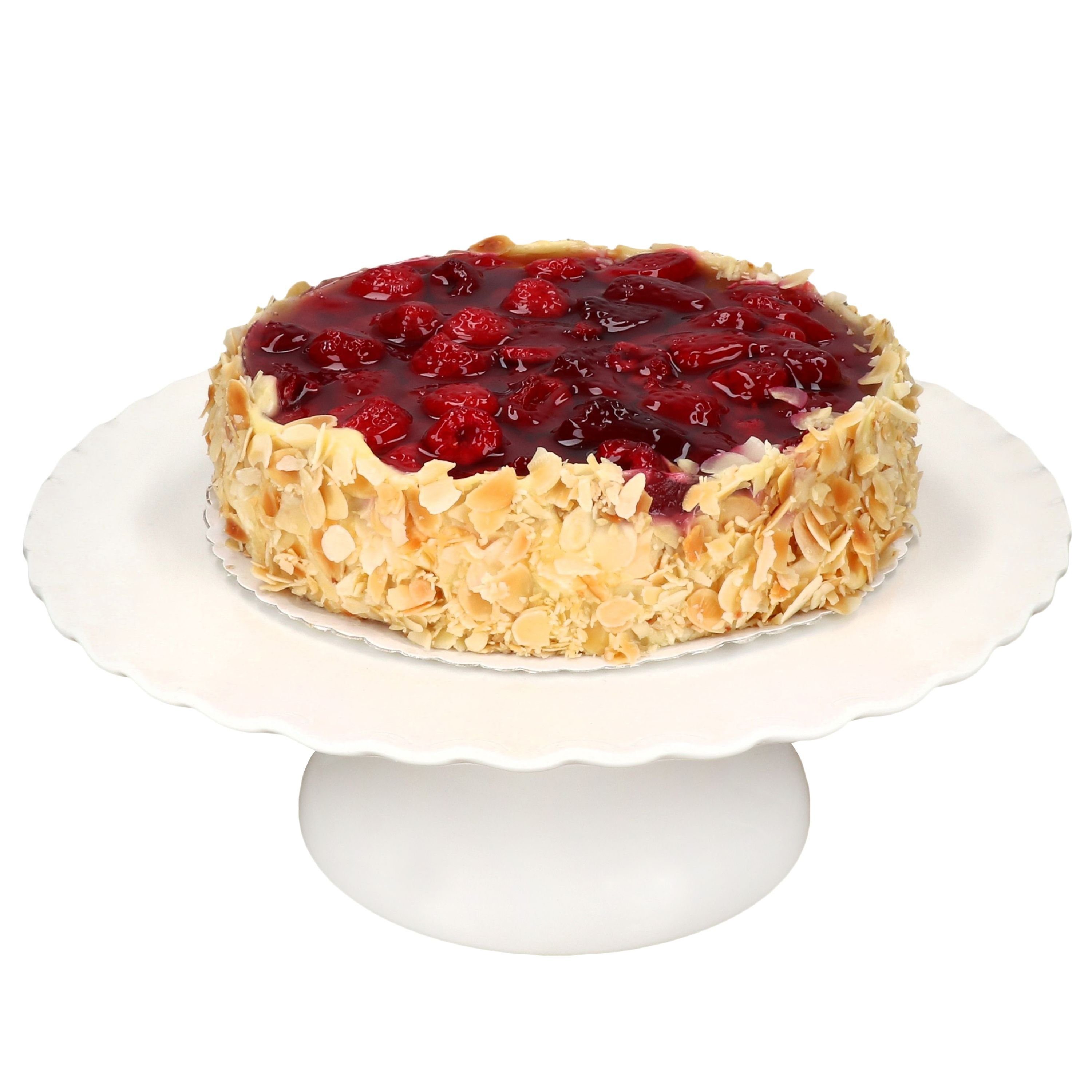 MamboCat Servierplatte Gloria Tortenplatte mit Fuß cremeweiß Ø30cm Kuchenständer, Keramik