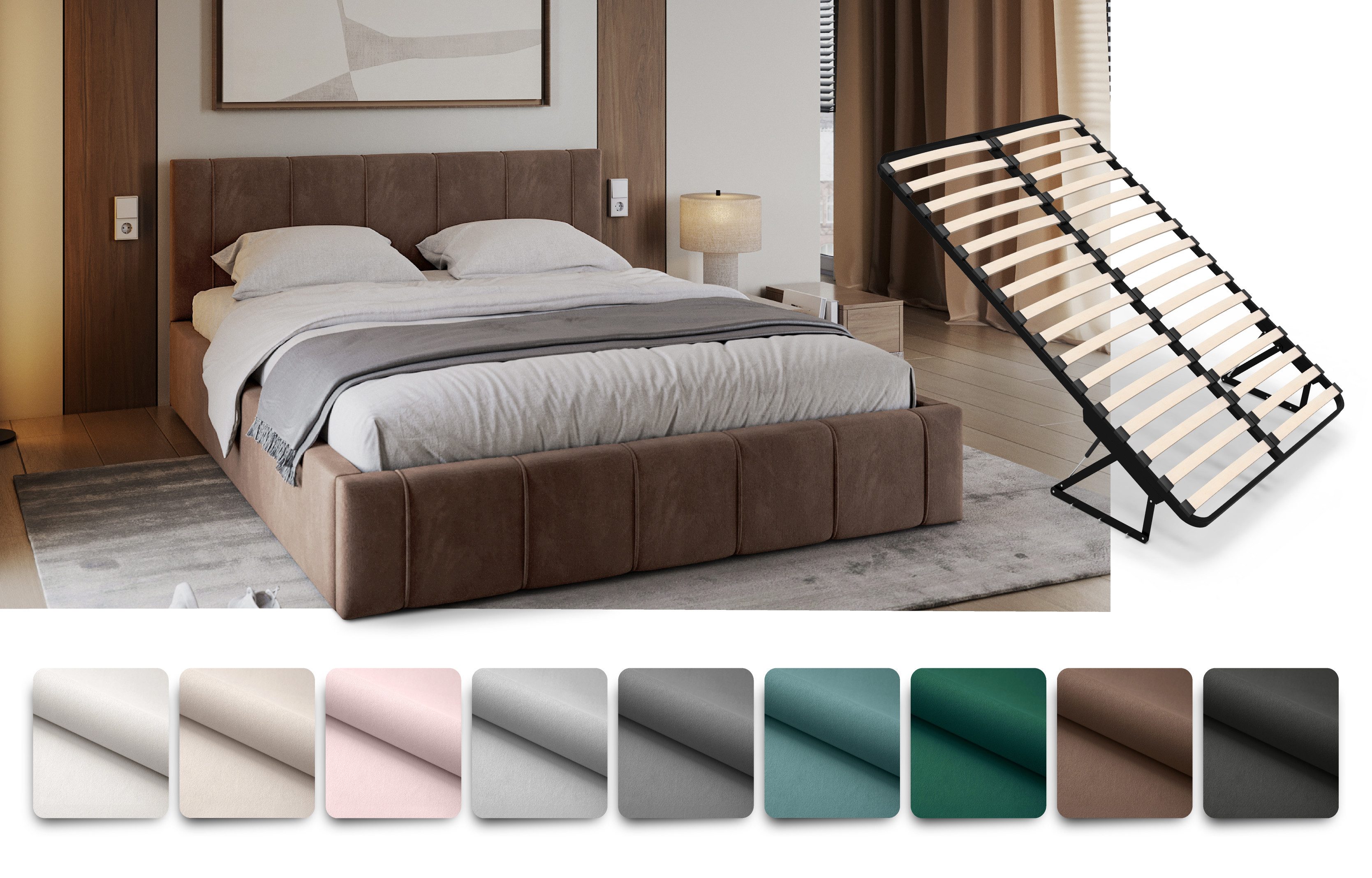 FDM Polsterbett FLORIDA Bettgestell 90x200, 120x200, günstig online kaufen