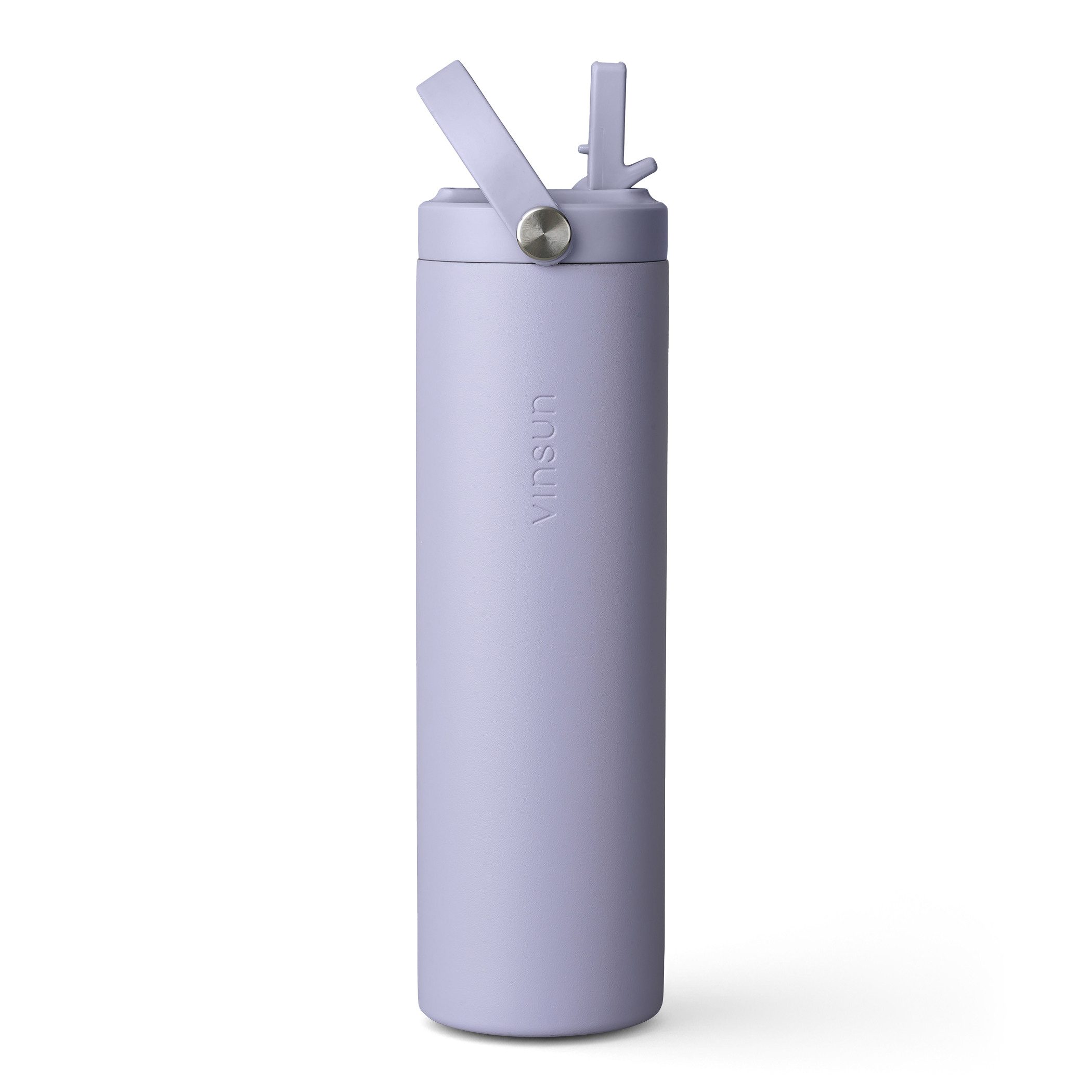 Vinsun Isolierflasche Thermoflasche 750ml mit Strohhalm - Sport Trinkflasche mit Tragegriff, Auslaufsicher, doppelwandig isoliert, geruchs- und geschmacksneutral