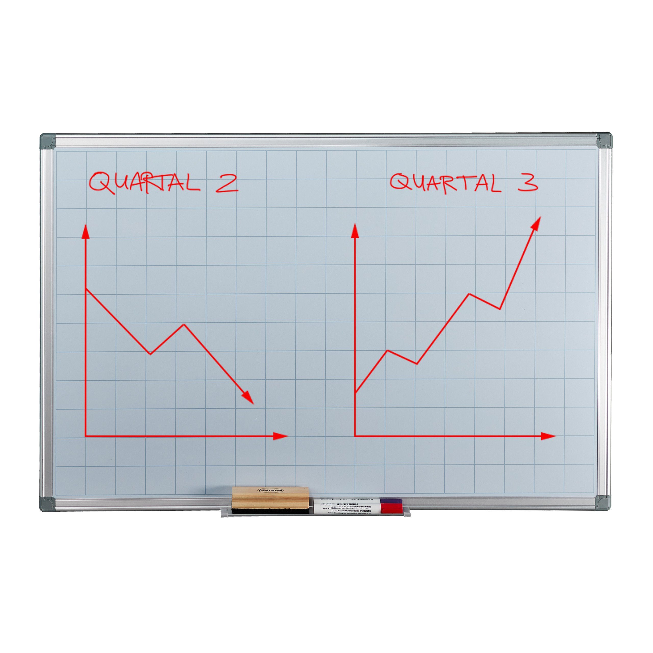 relaxdays Memoboard Whiteboard Planer, (1-tlg), Kariert