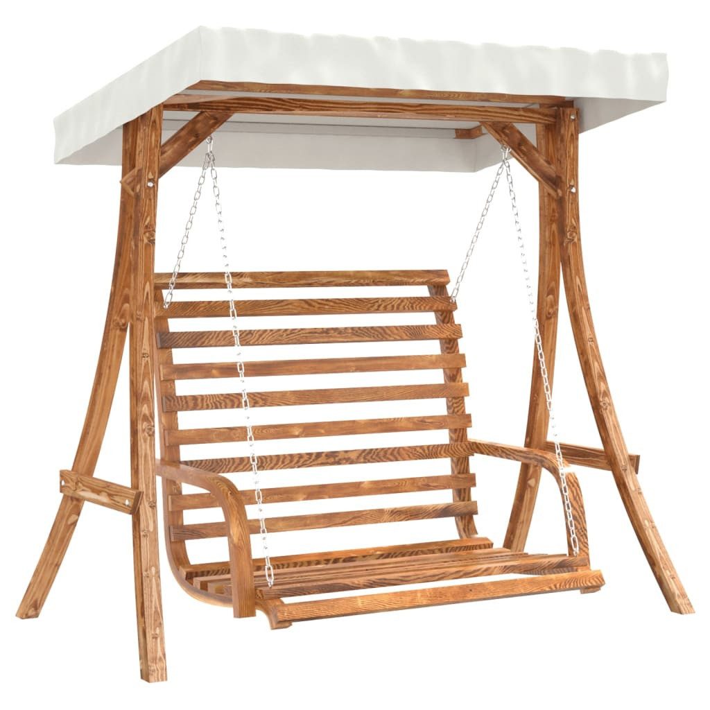 vidaXL Hollywoodschaukel, Hollywoodschaukel mit Dach Massivholz Fichte mit Teak-Finish