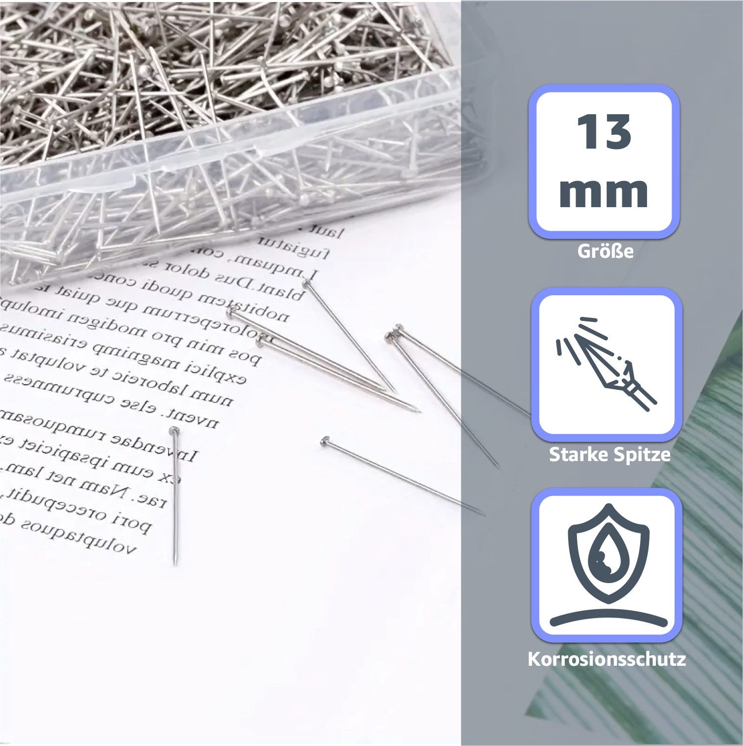 Bastelfreund® Stecknadeln 1500 Stk. 13 mm Pins in praktischer Box - Basteln günstig online kaufen