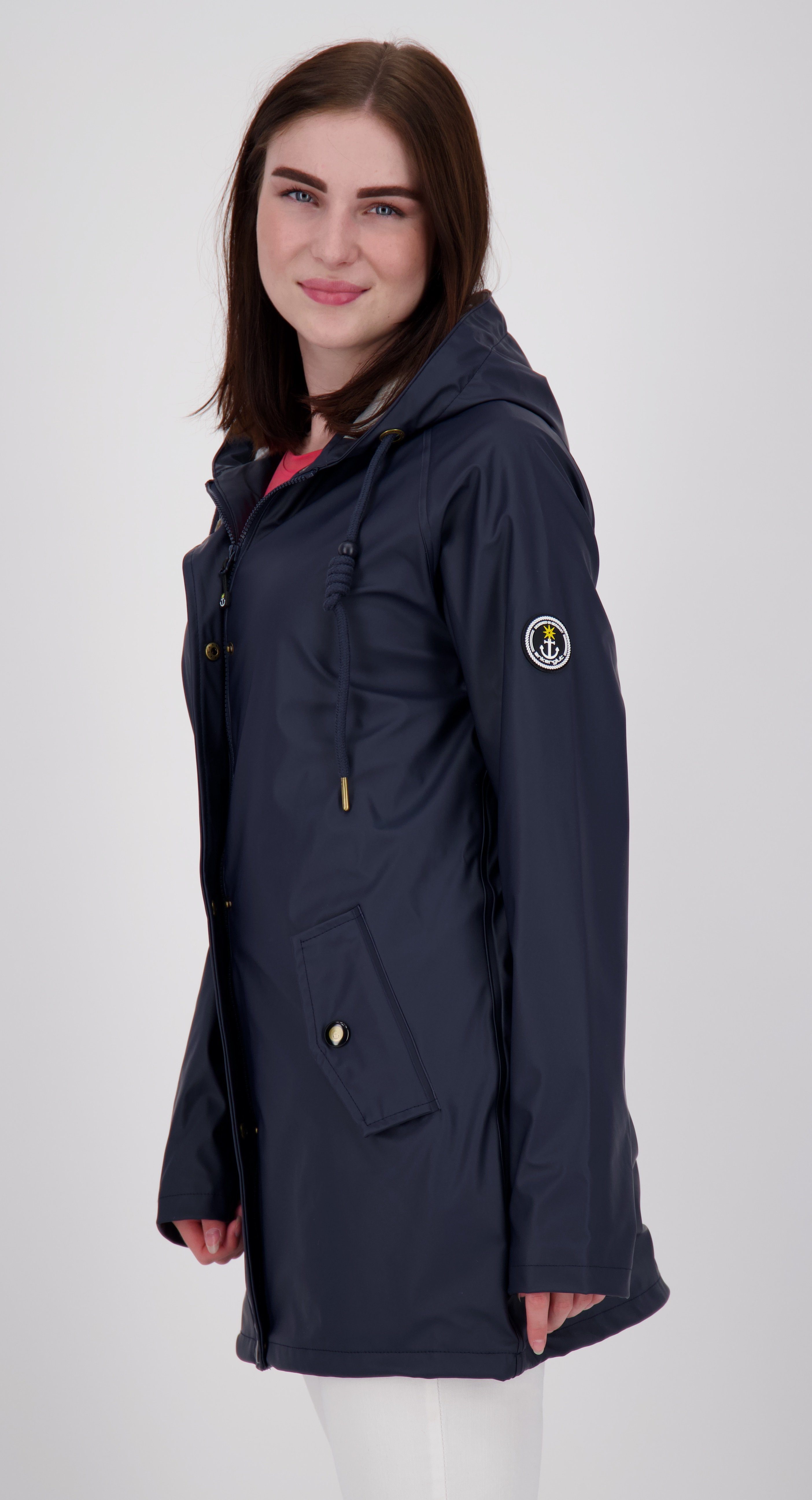 NEW Größen erhältlich Active DEPROC Auch WOMEN navy Friesennerz #ankergluthimmel Großen CS in Regenjacke