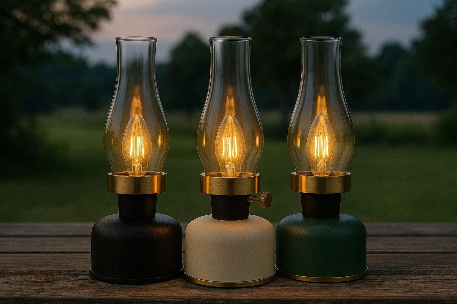 home trends Außen-Tischleuchte home trends LED Tischlampe Vintage-Design, dimmbar, USB – Bild 3 von 4