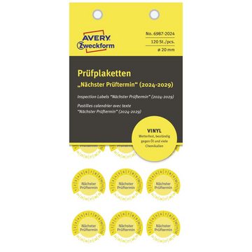 Avery Zweckform Hinweisschild Avery-Zweckform 6987-2024 Prüfplakette "Nächster Prüftermin" 2024-2029