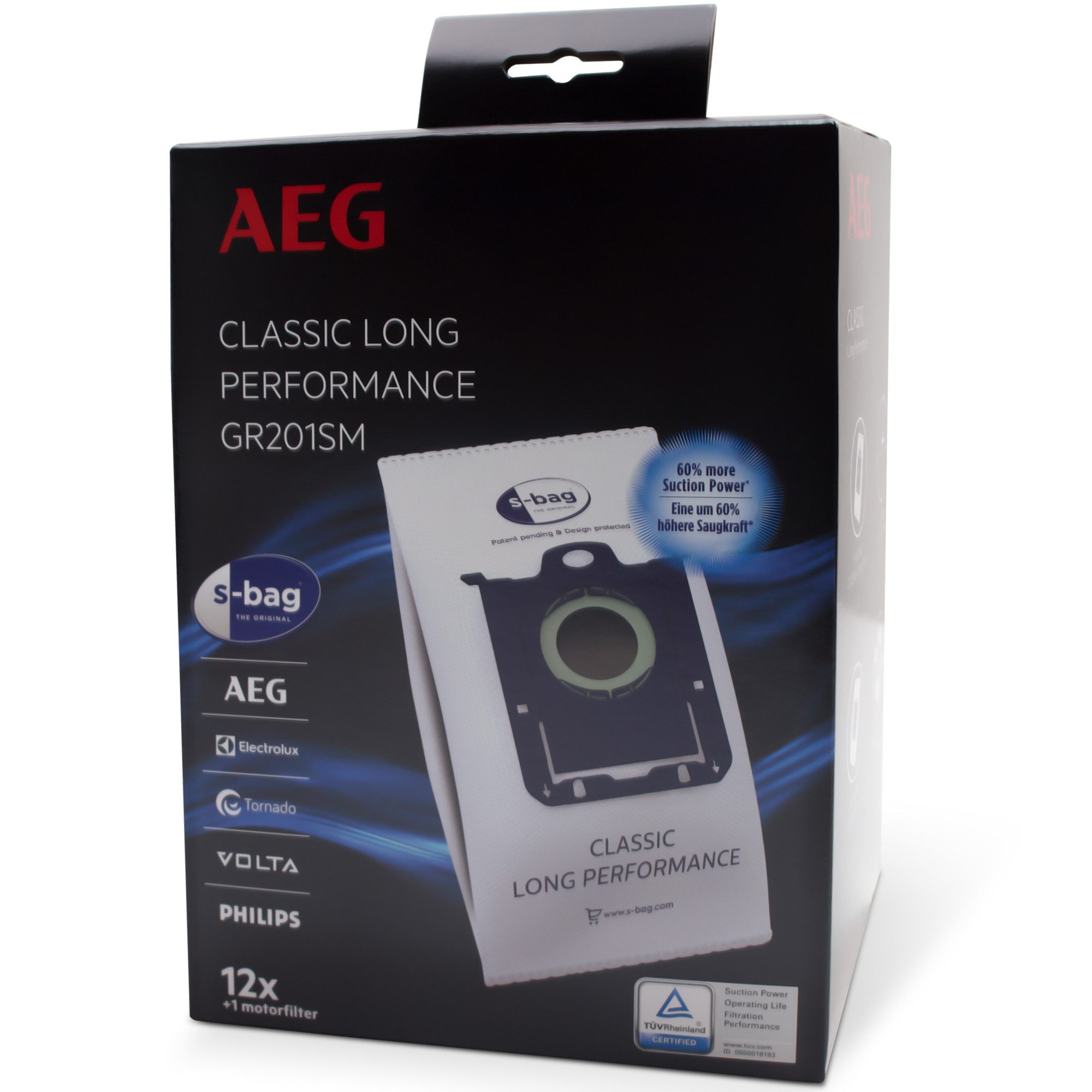 AEG Staubsaugerbeutel Filterbeutel AEG 900168824/2, für Bodenstaubsauger 12Stk + Filter