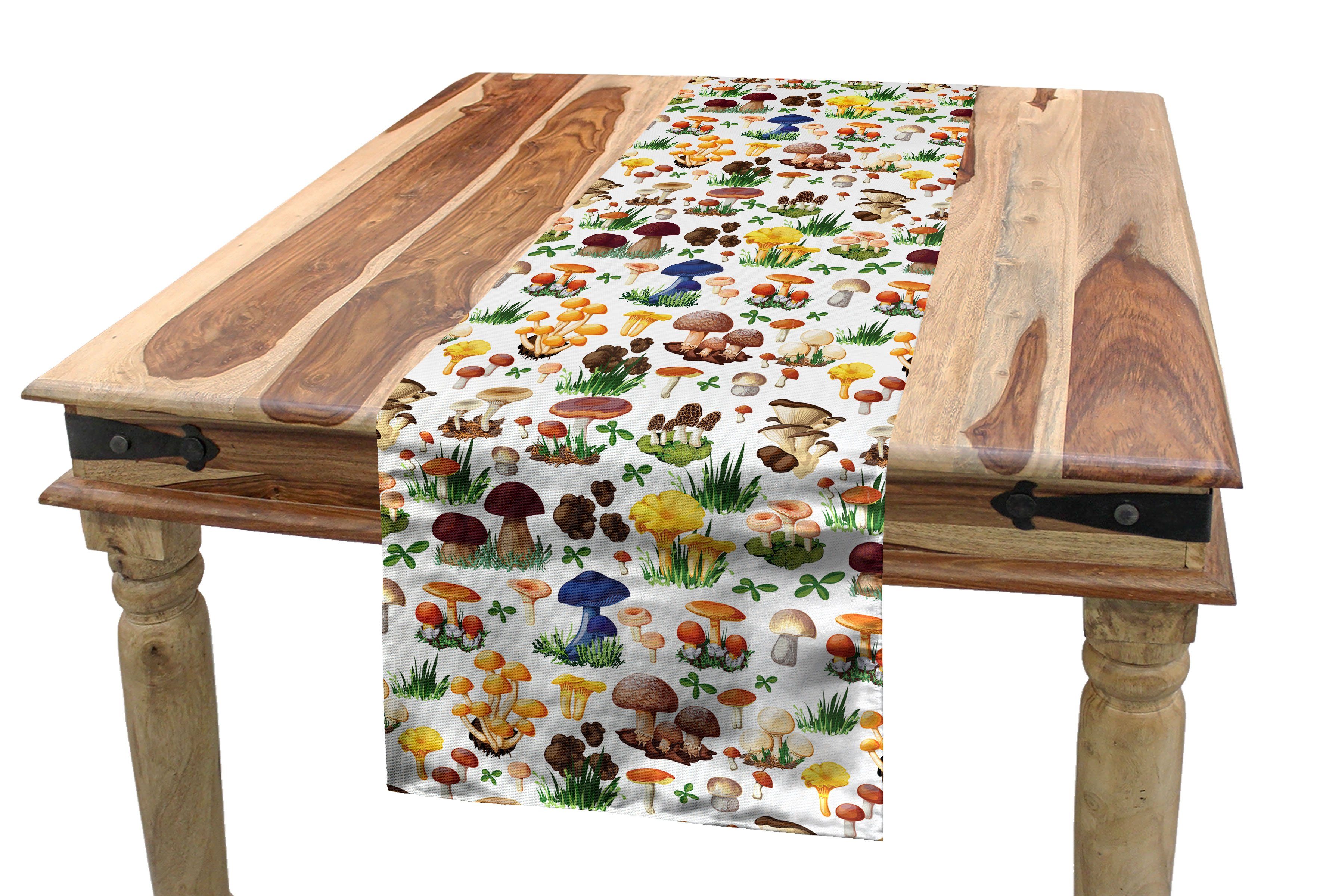 Abakuhaus Tischläufer Esszimmer Küche Rechteckiger Dekorativer Tischläufer, Natur Pilze Wild Bio | Tischläufer