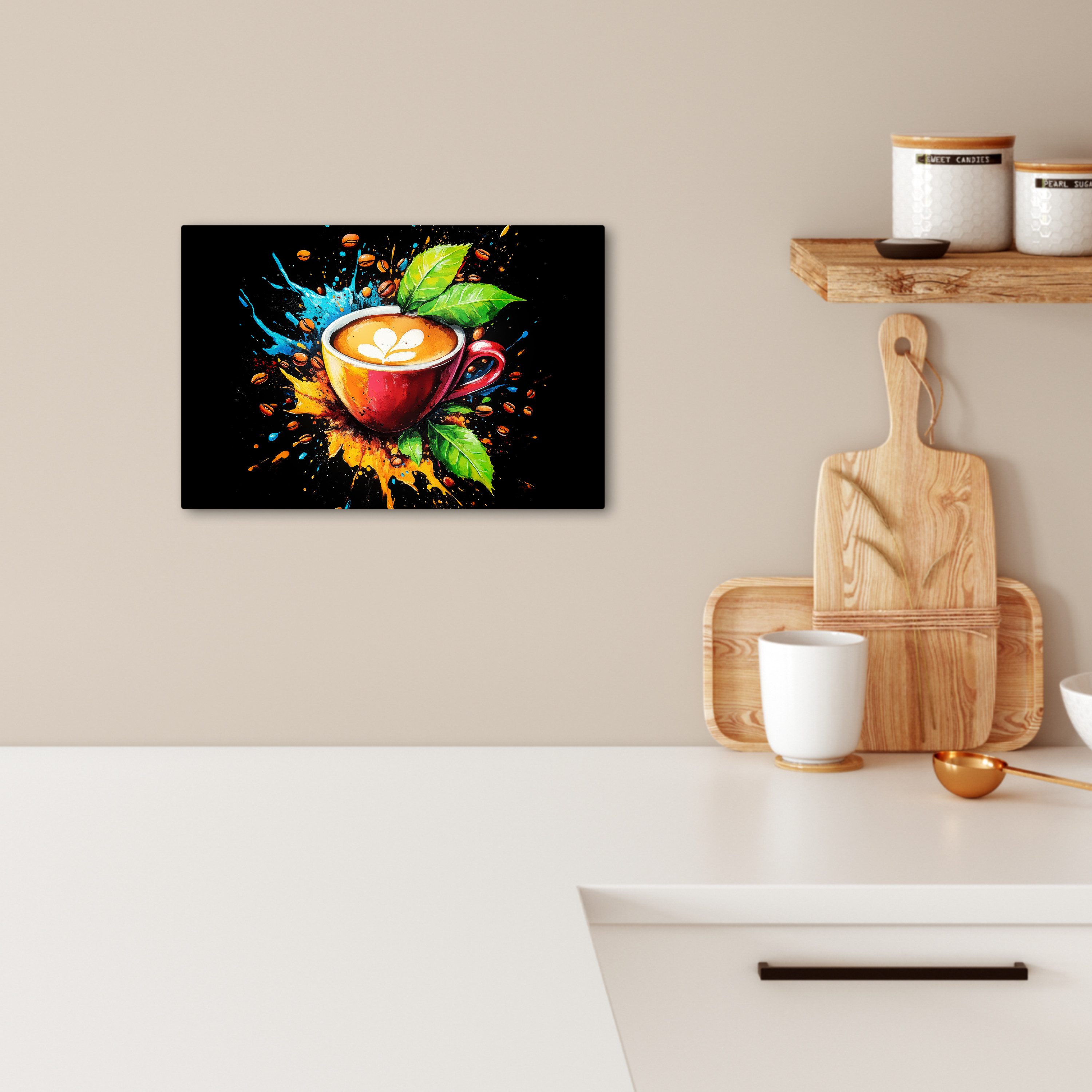 OneMillionCanvasses® Leinwandbild Kaffee - Graffiti - günstig online kaufen